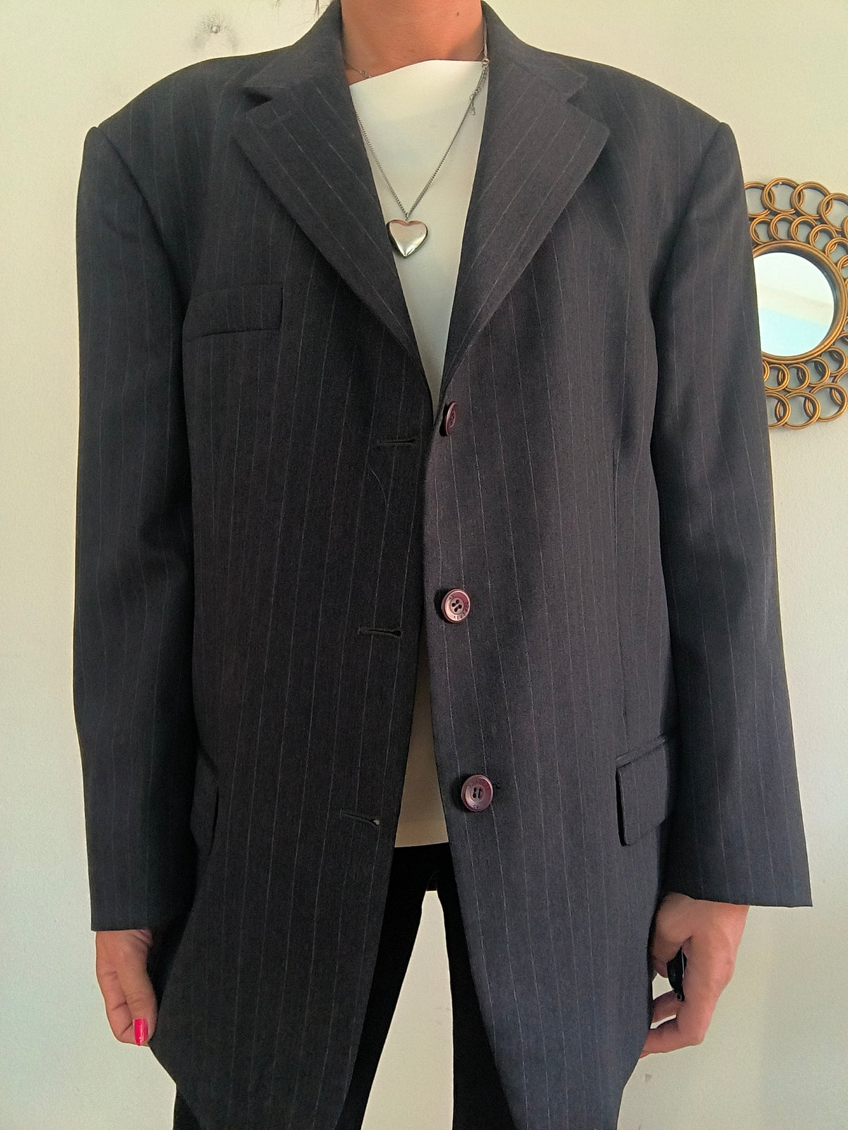 Blazer maschile/unisex Versace gessato antracite