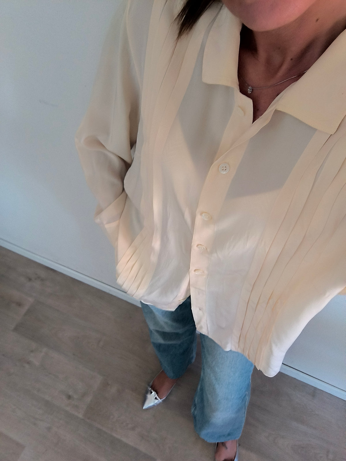 Camicia pura seta panna
