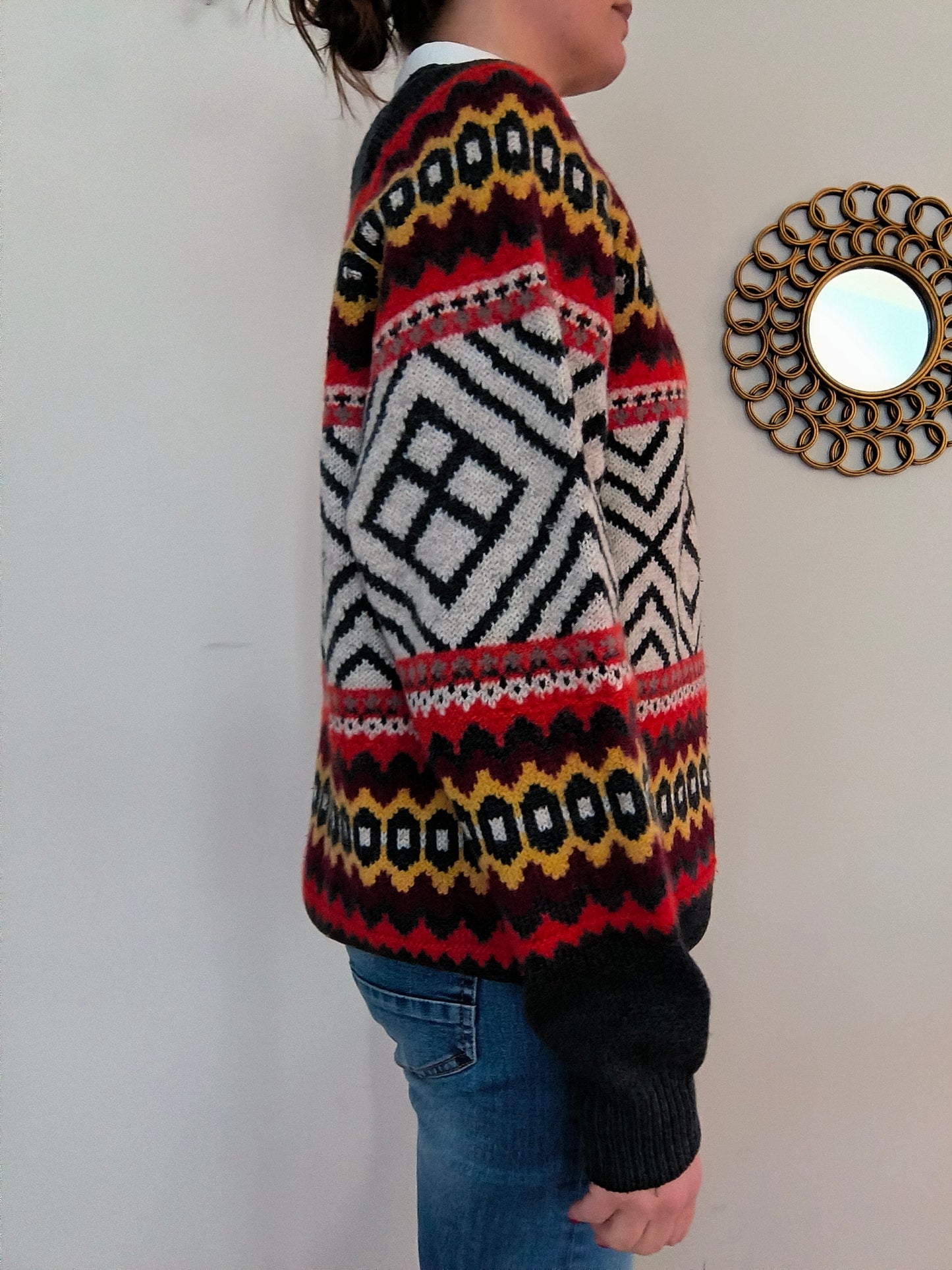Maglione in lana Motor Oil unisex colorato