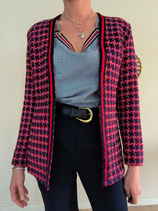 Giacca tessuto chanel rosso/blu