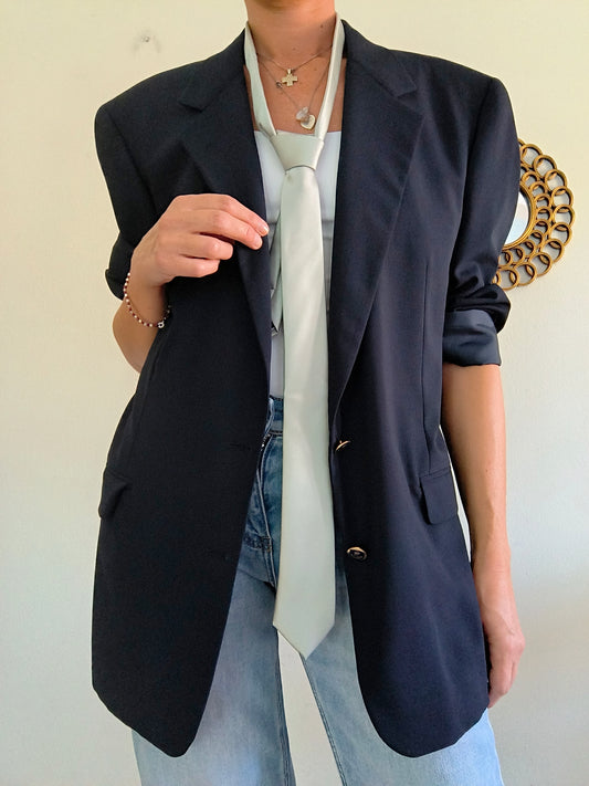 Blazer Corneliani blu pura lana vergine