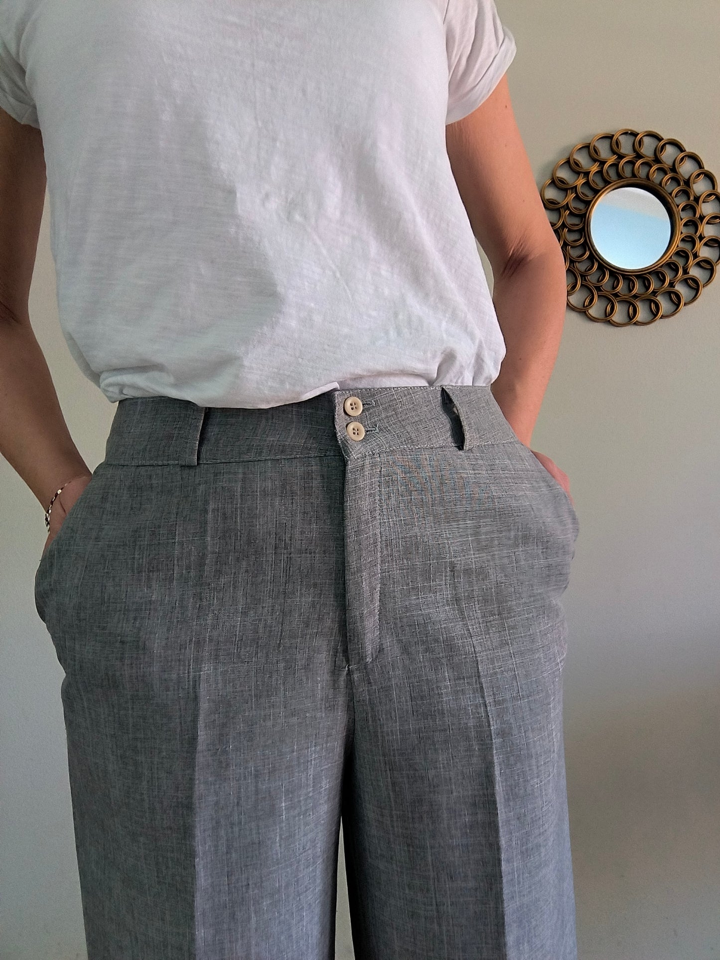 Pantalone ampio grigio chiaro
