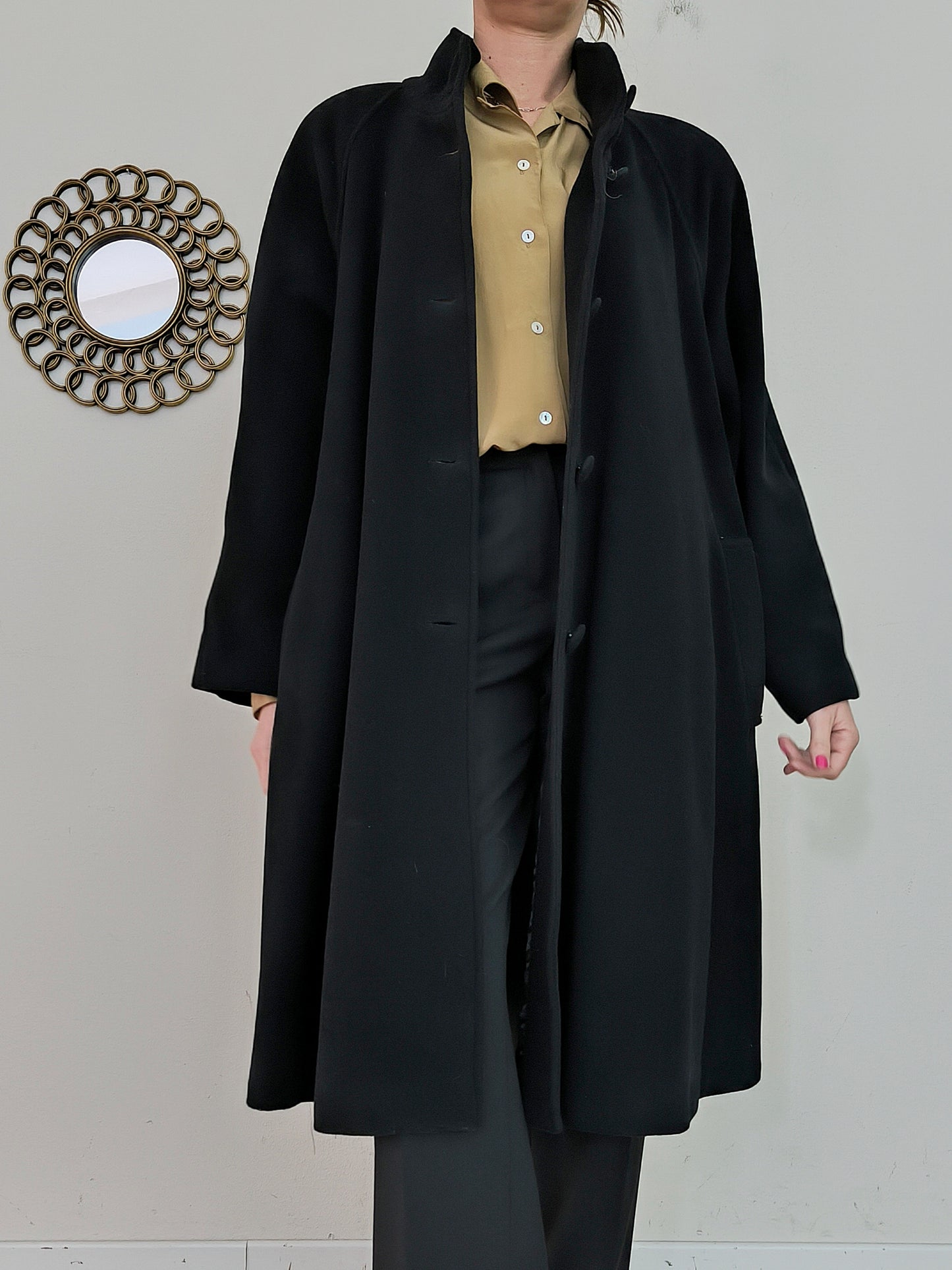 Cappotto Luciana Lazzari in lana e cashmere nero tg L