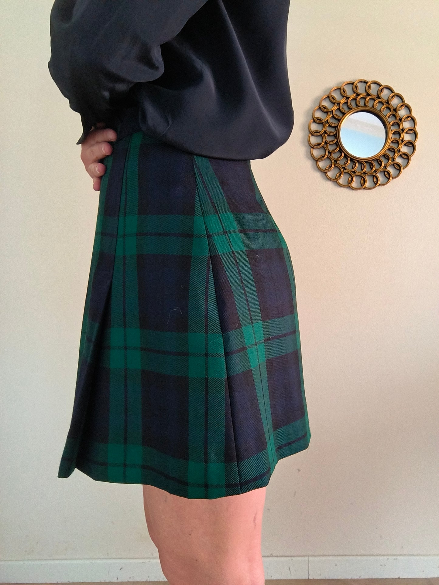 Gonnellina tartan verde/blu