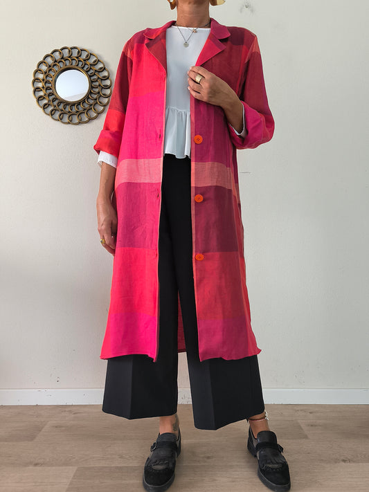 Spolverino/chemisier Gilmar in lino magenta