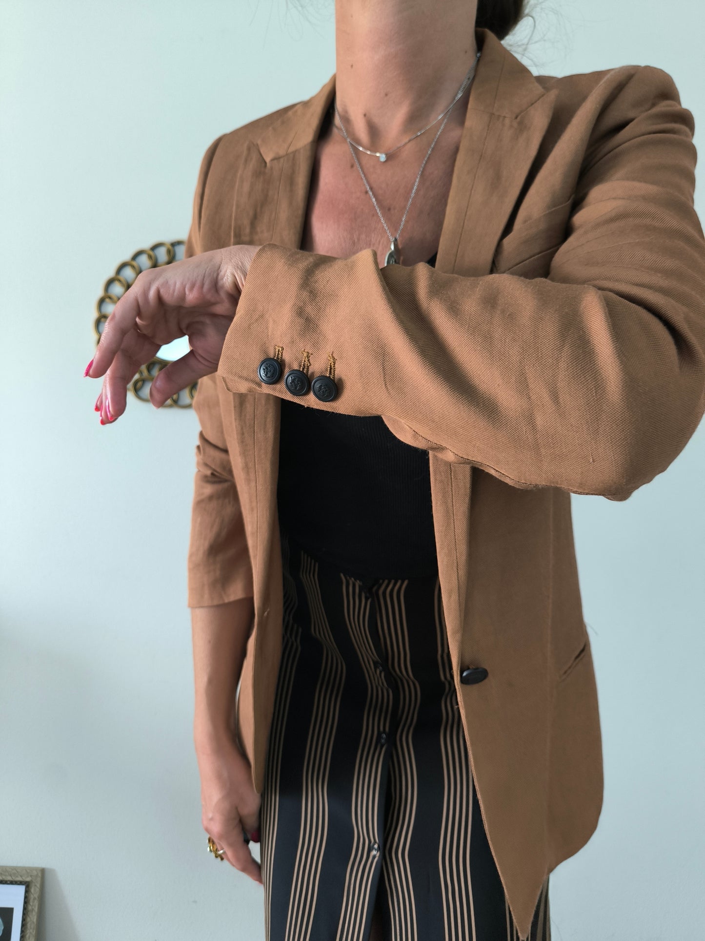 Blazer leggero in viscosa e lino
