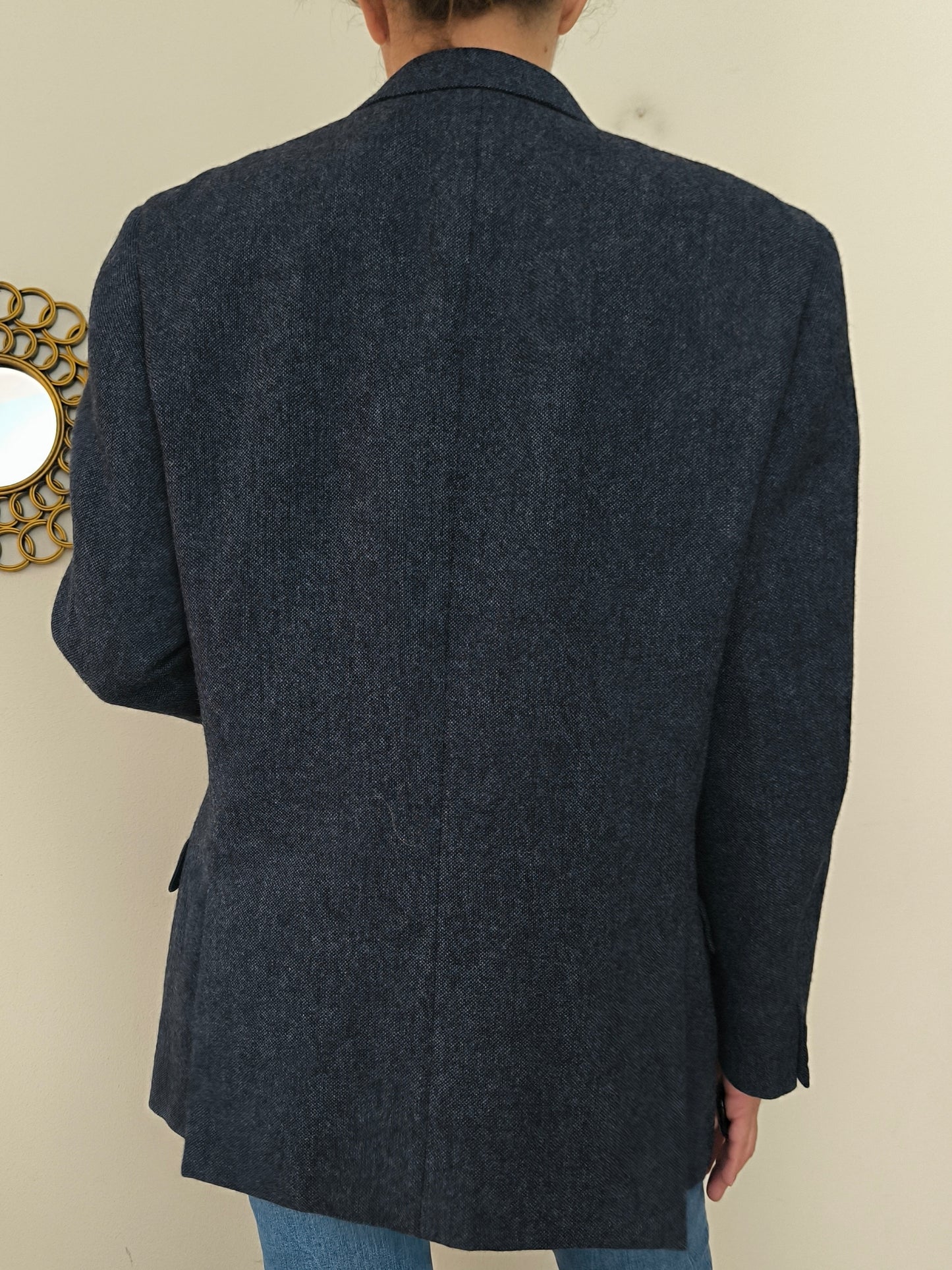 Blazer blu in Yorkshire tweed tg XL