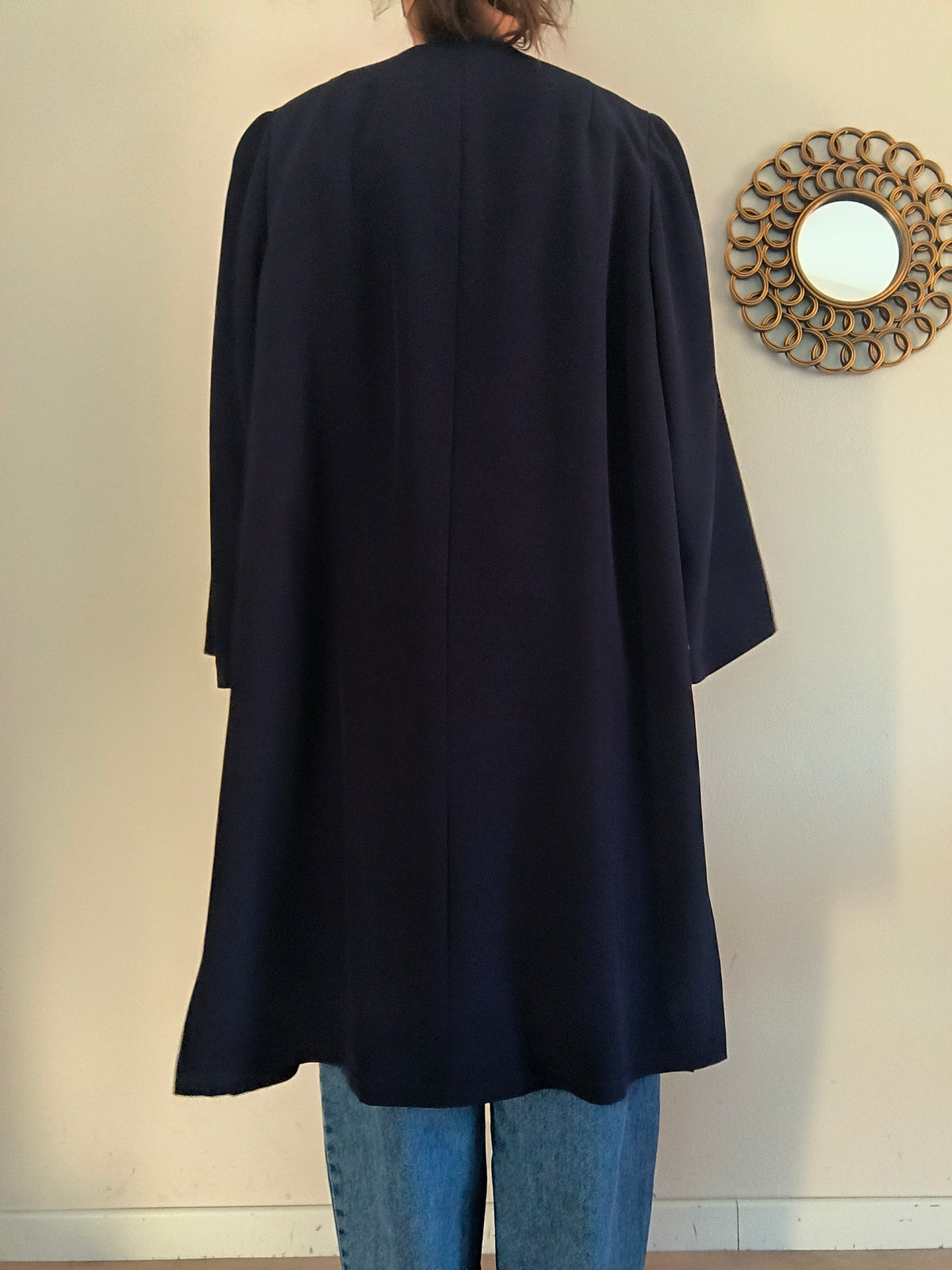 Trench Valentino vintage in lana blu notte