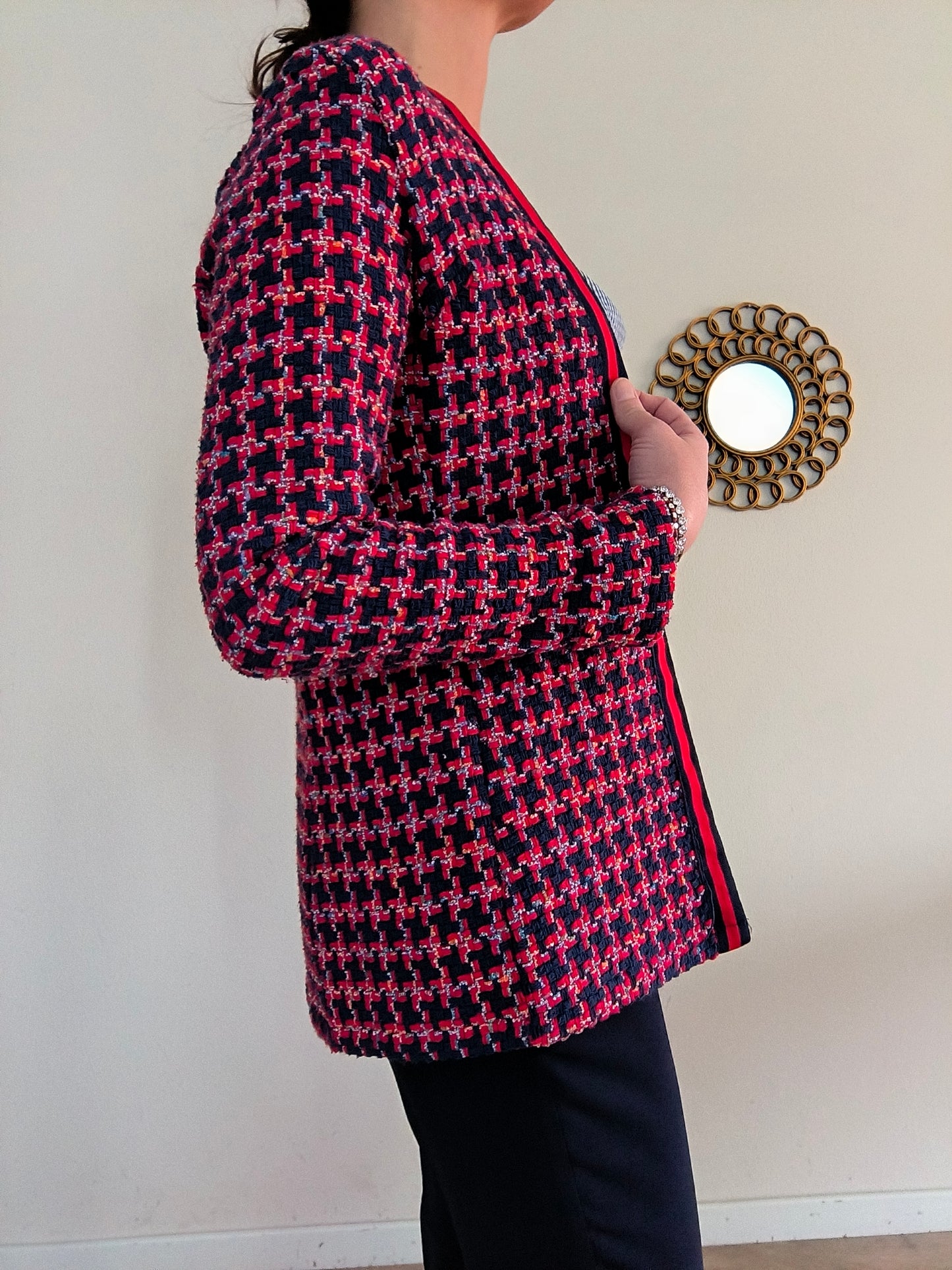 Giacca tessuto chanel rosso/blu