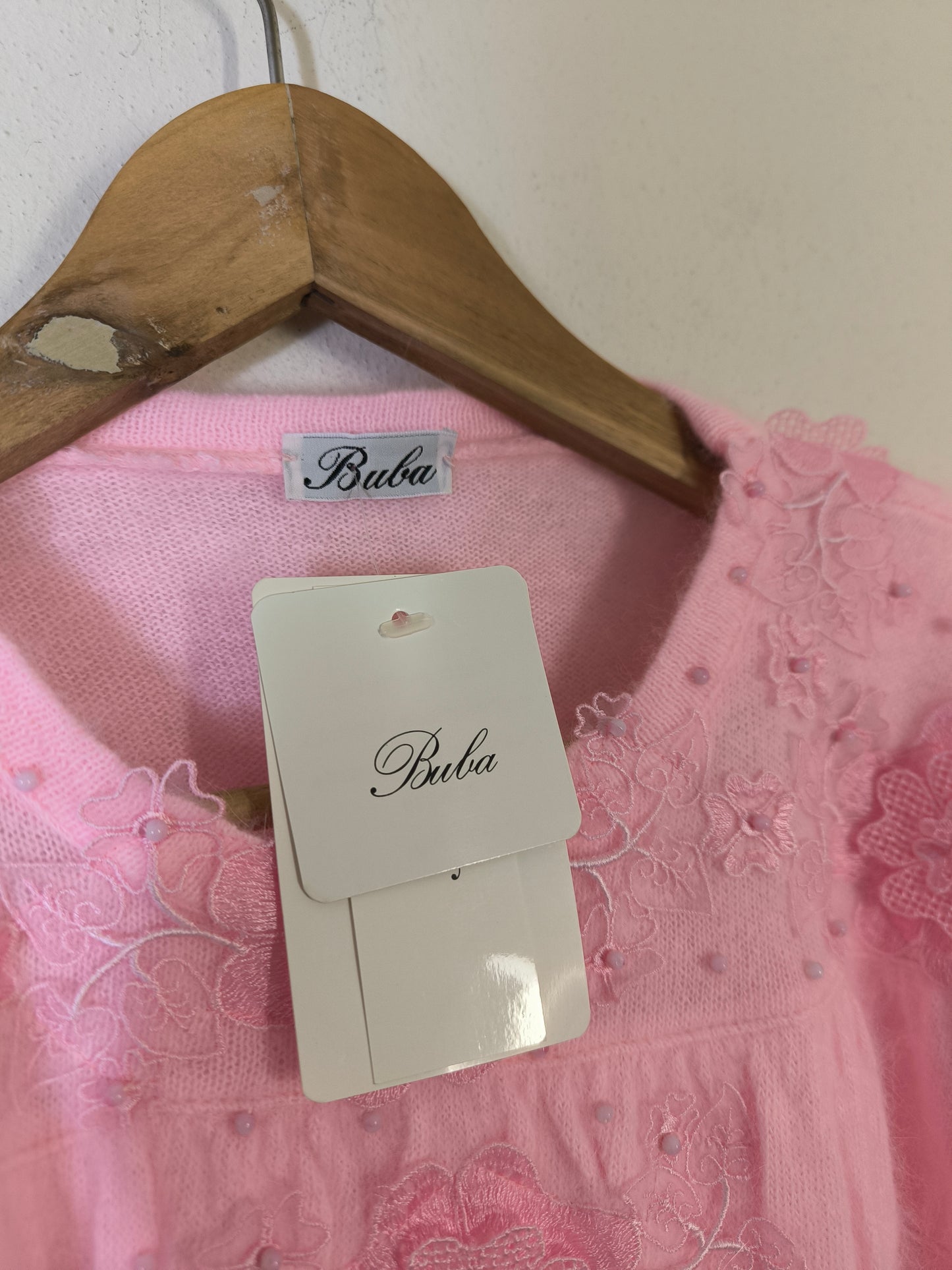 Maglione Buba, in lana d'angora rosa.