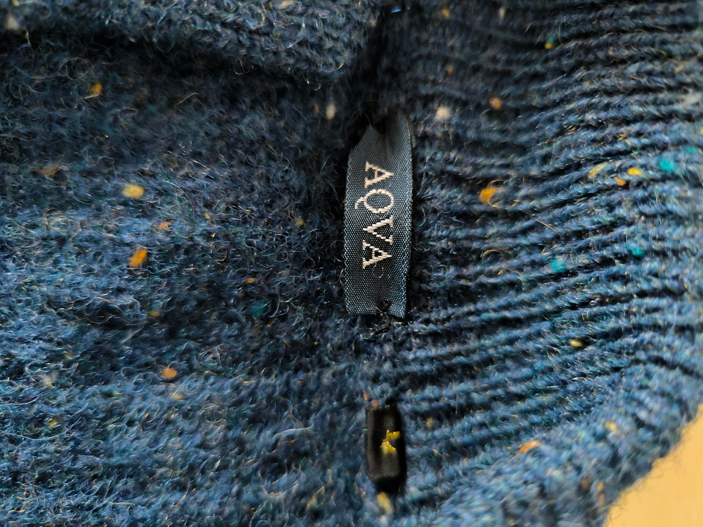 Cardigan lana Shetland unisex tg L colore blu