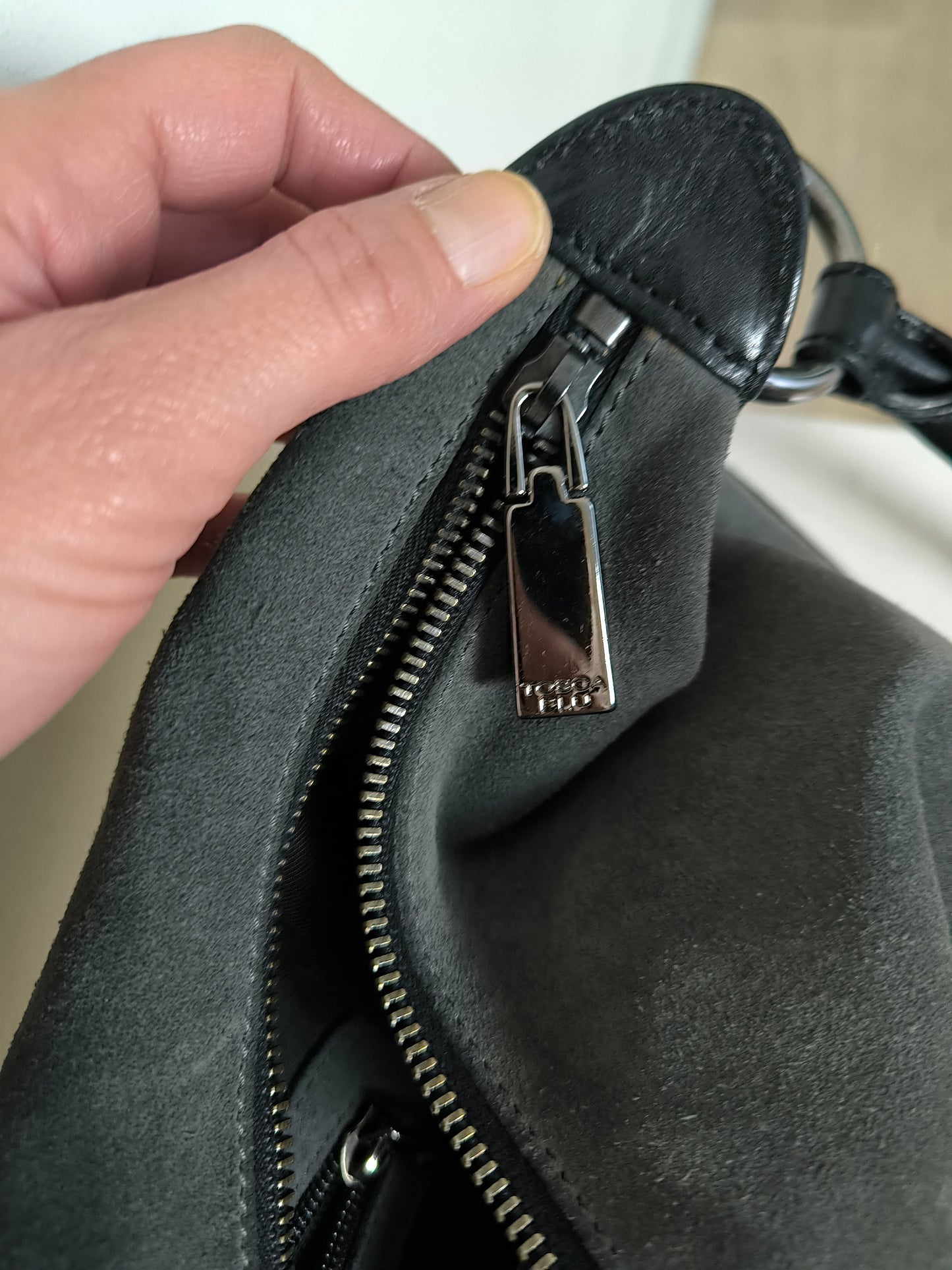 Tosca blu big bag camoscio grigio