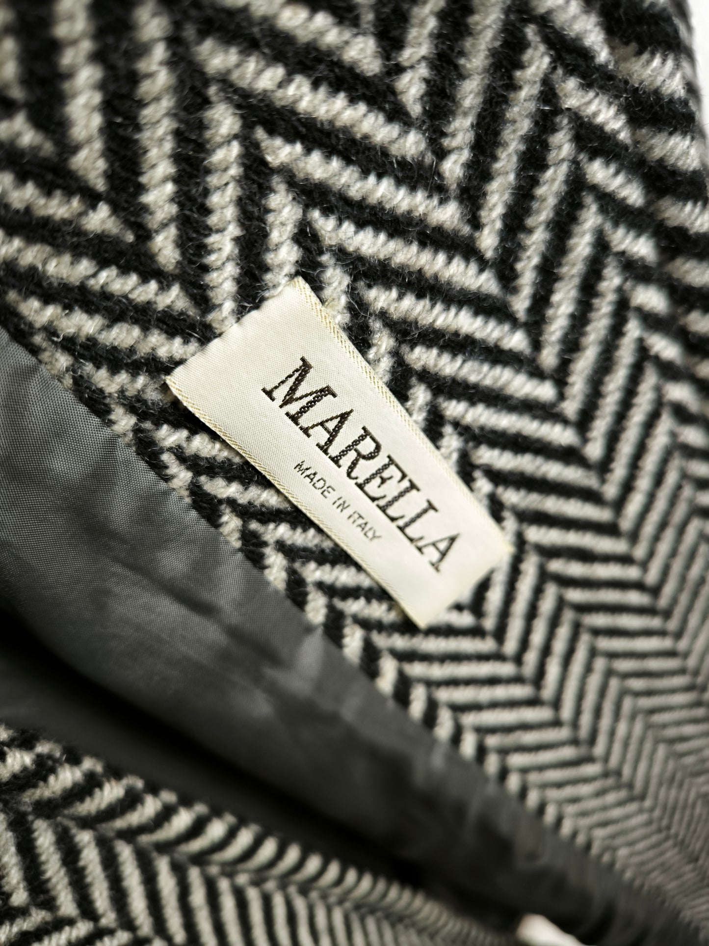 Cappotto Marella spinato b/w in pura lana vergine