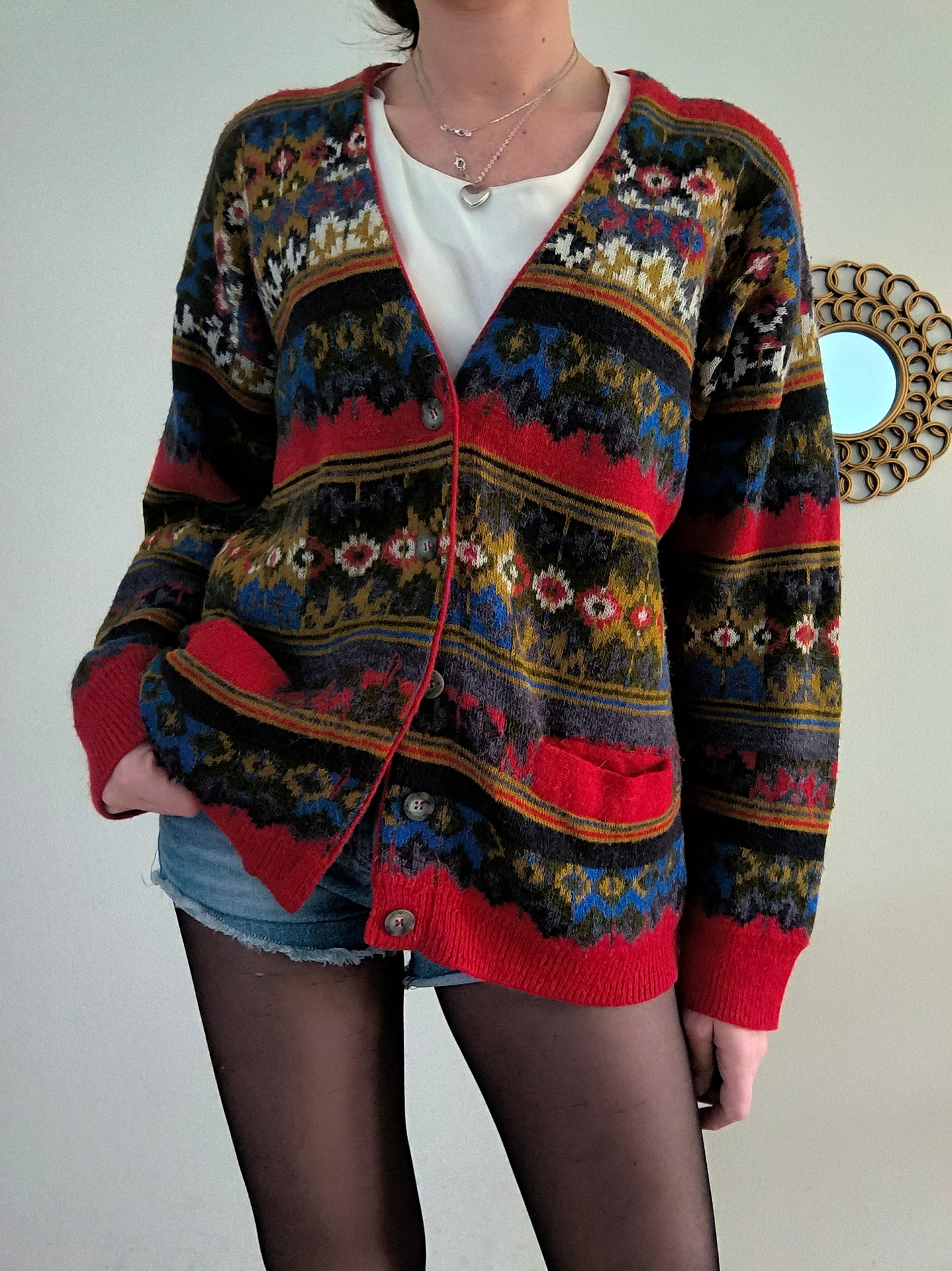 Cardigan vintage in lana alpaca