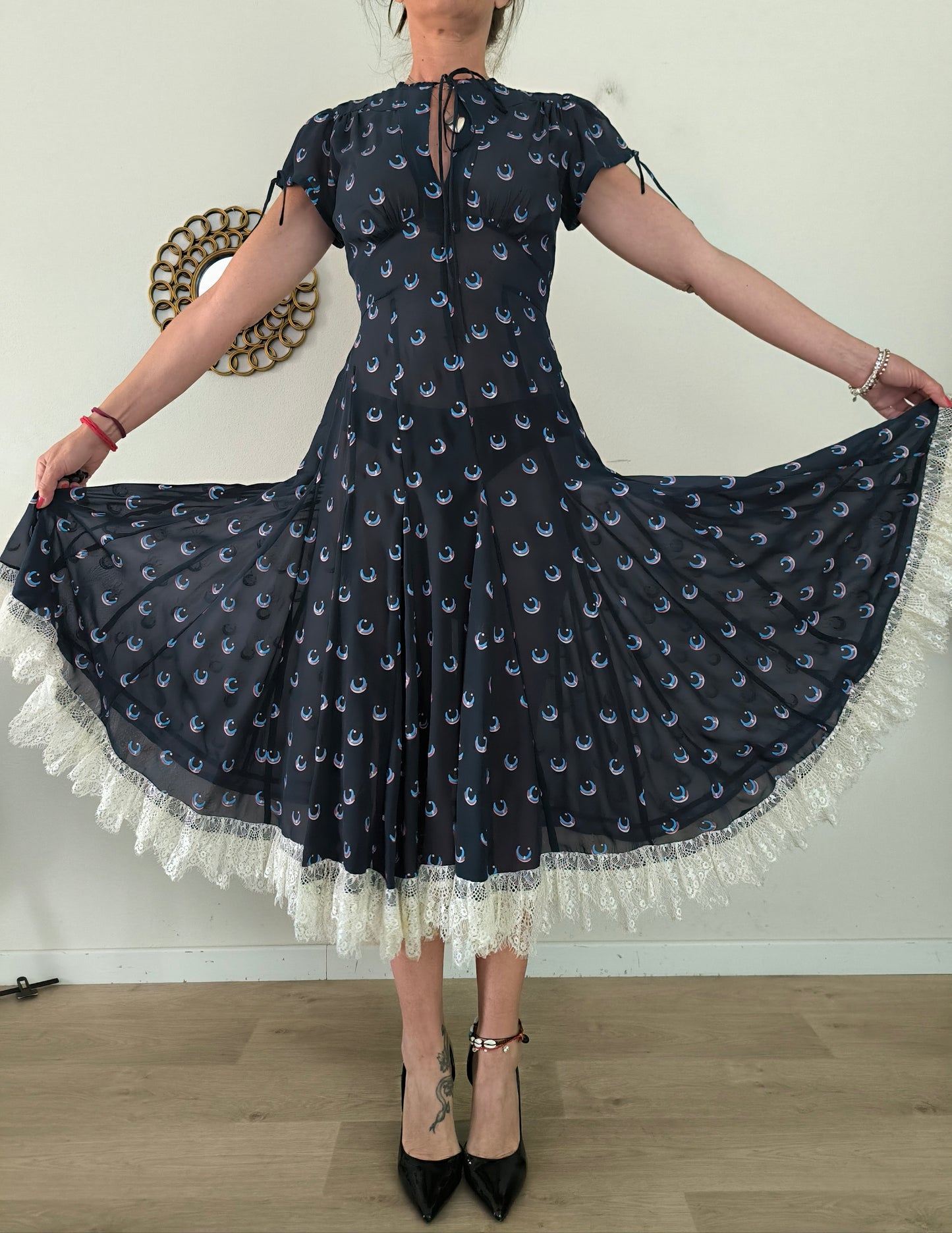 Maxi abito vintage fantasia