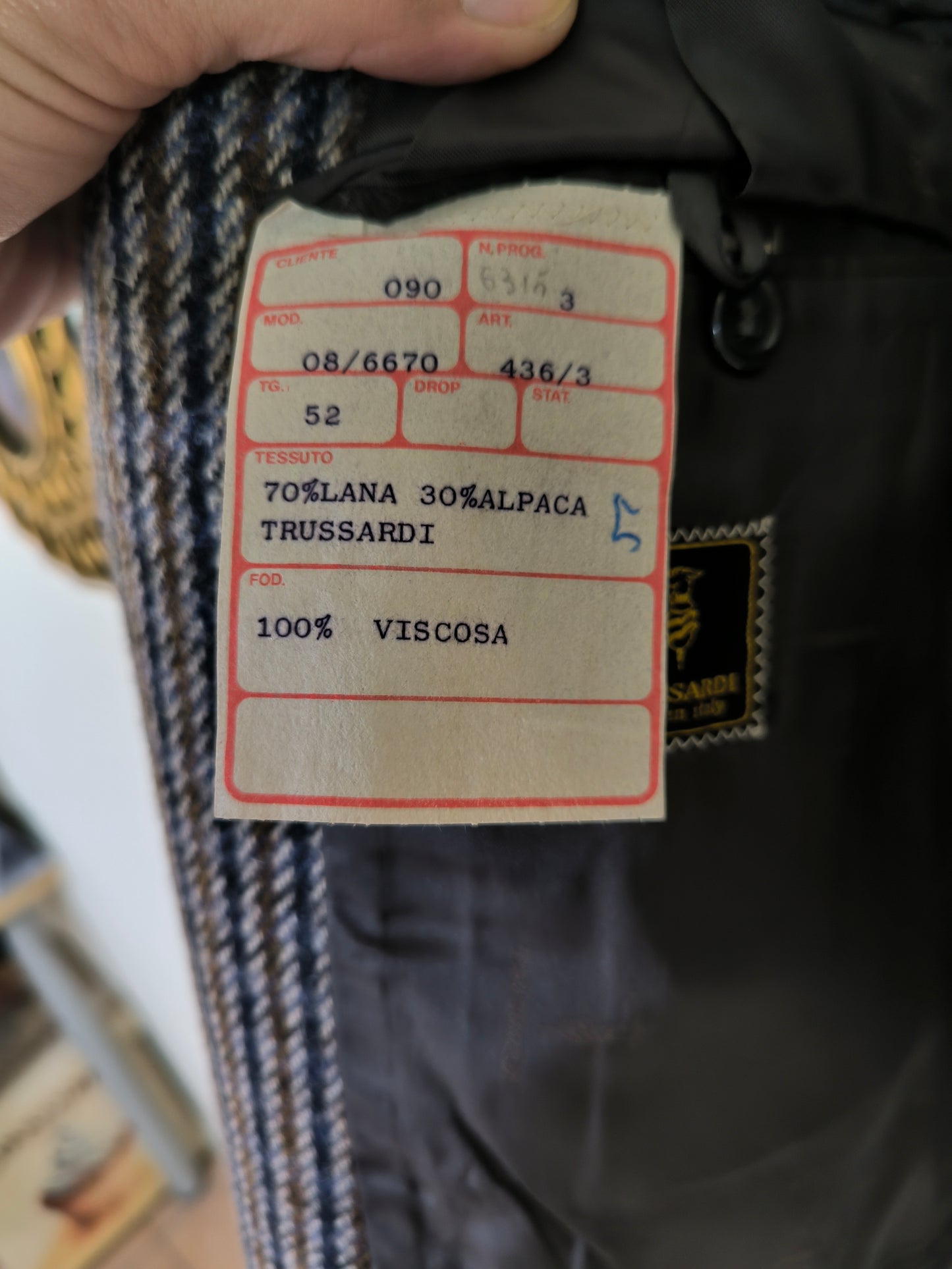 Blazer Trussardi in lana e alpaca tg 58