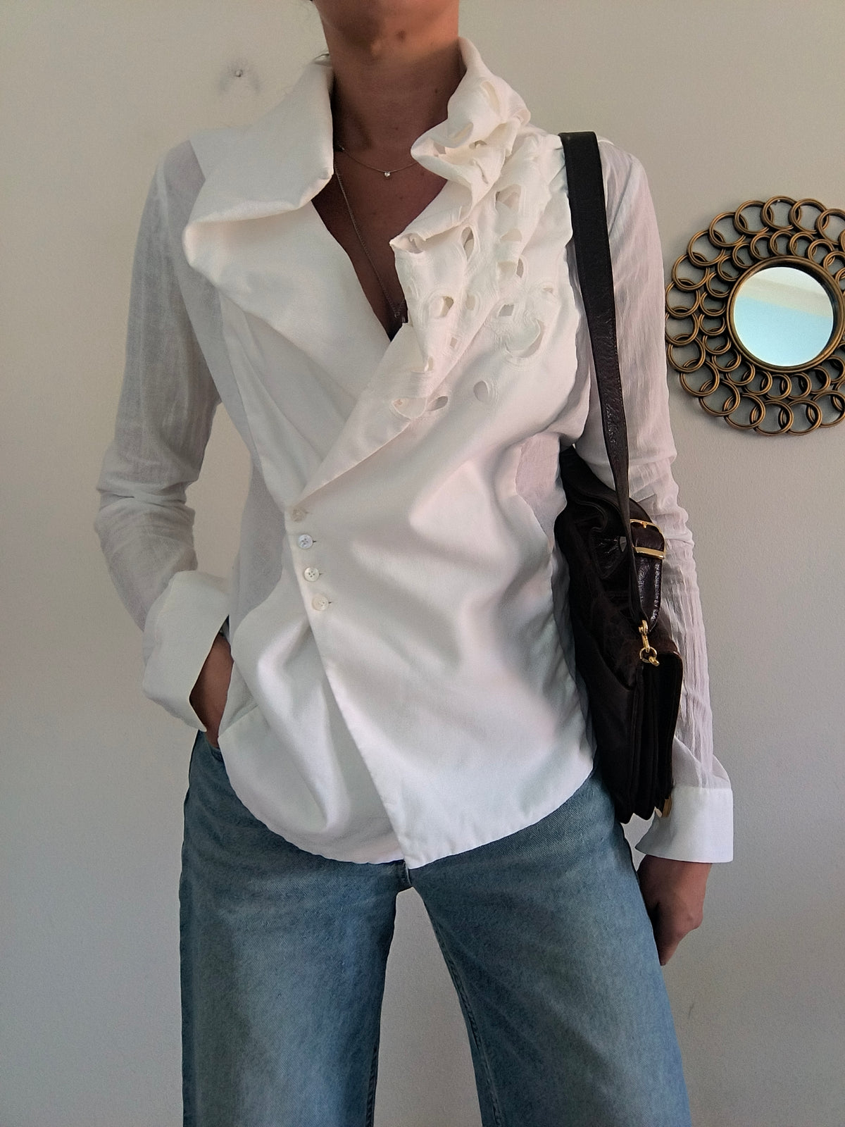 Giacca camicia Malloni in cotone bianco