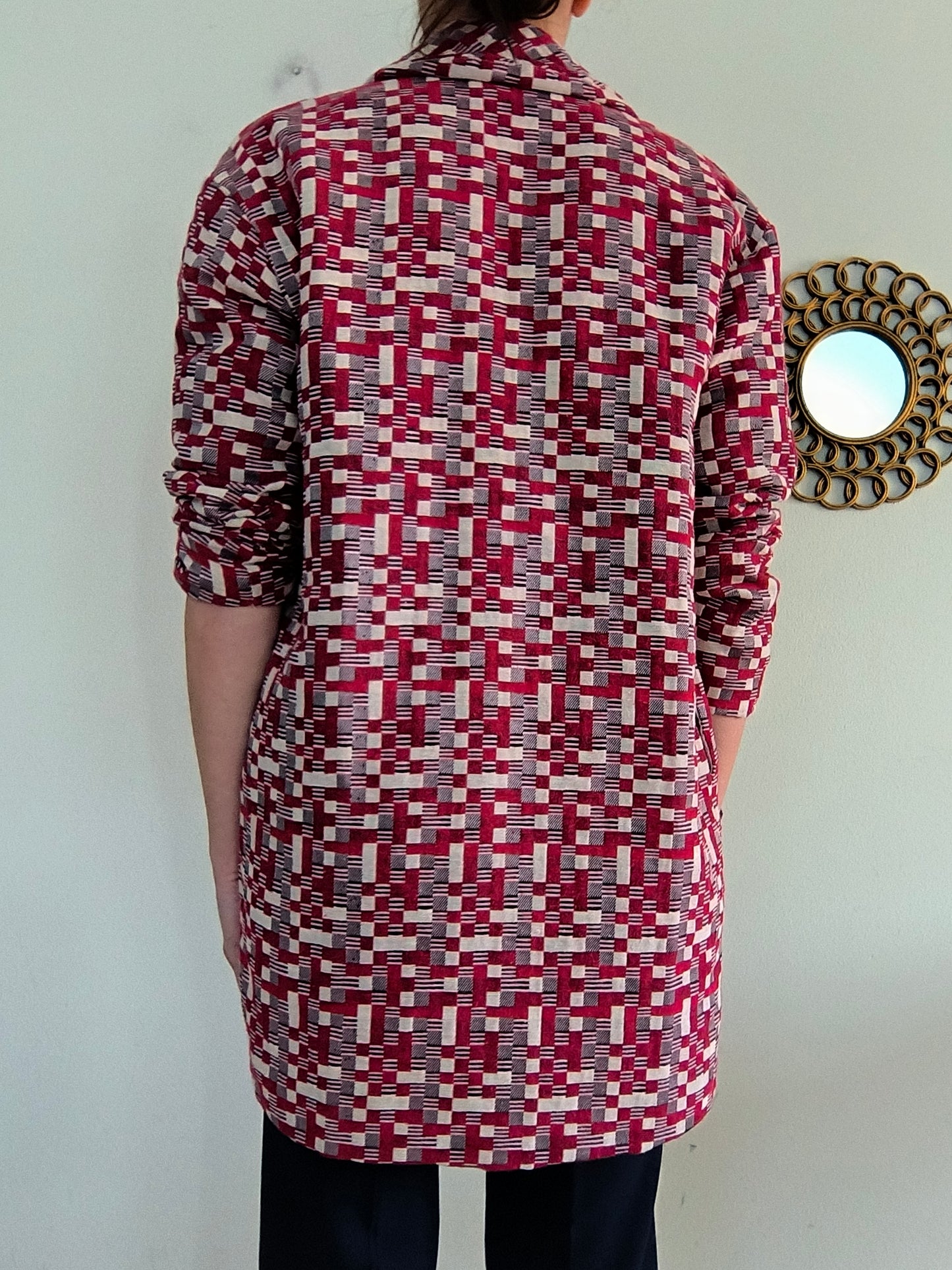 Kimono mattoncini rosso bianco