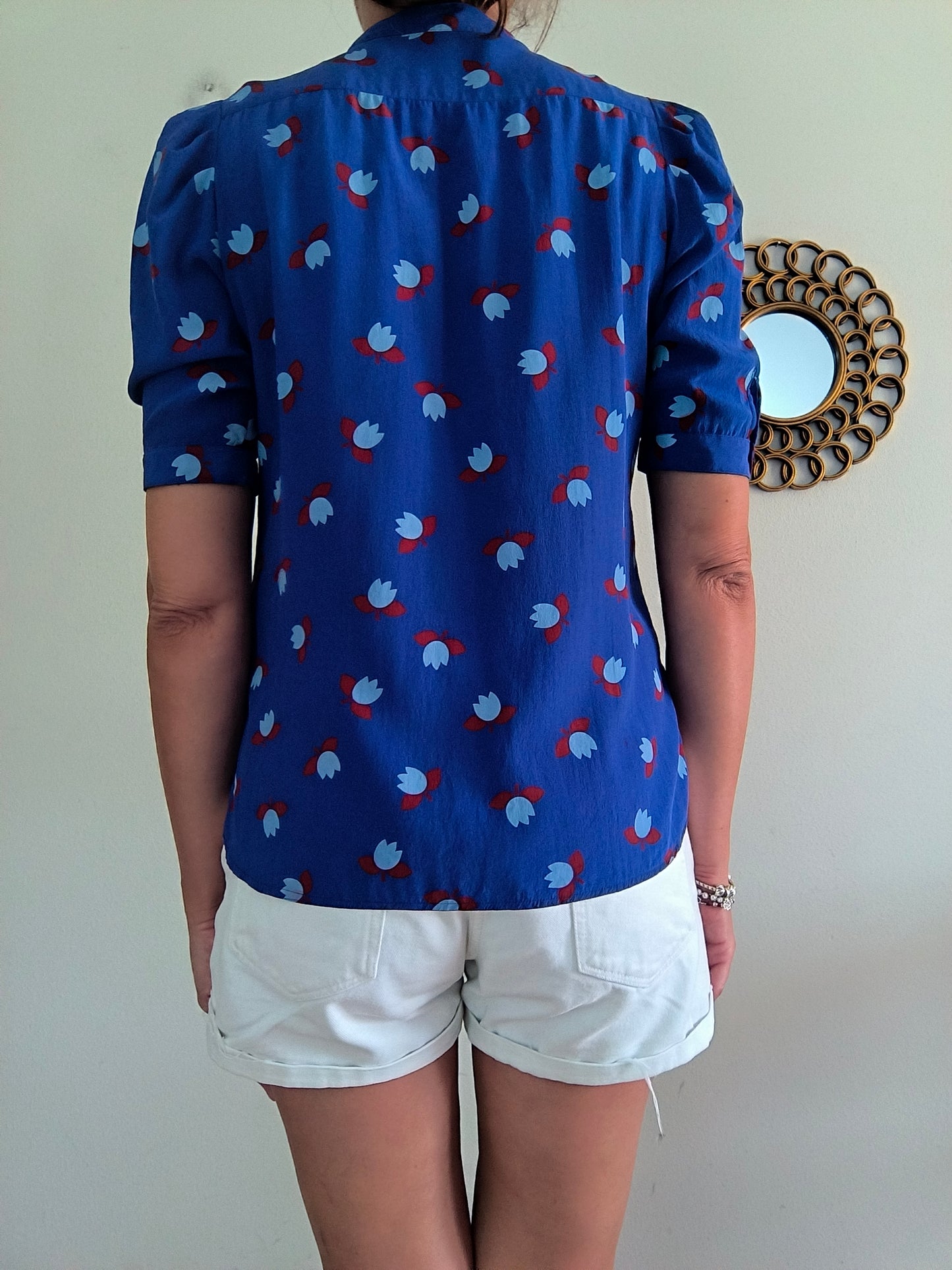 Camicetta seta blu