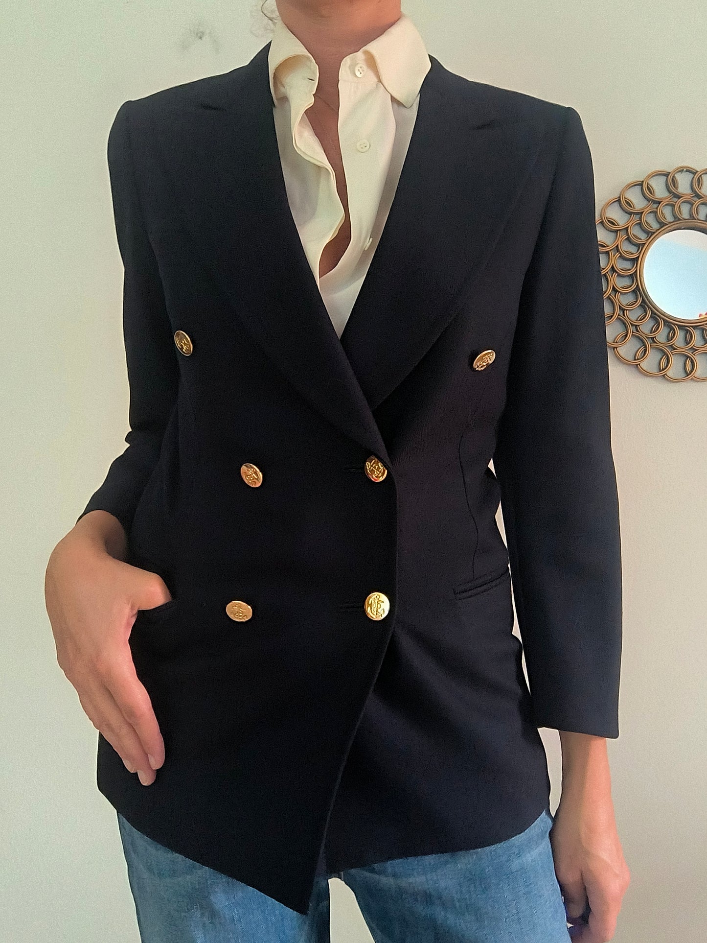 Blazer doppiopetto marina pura lana vergine
