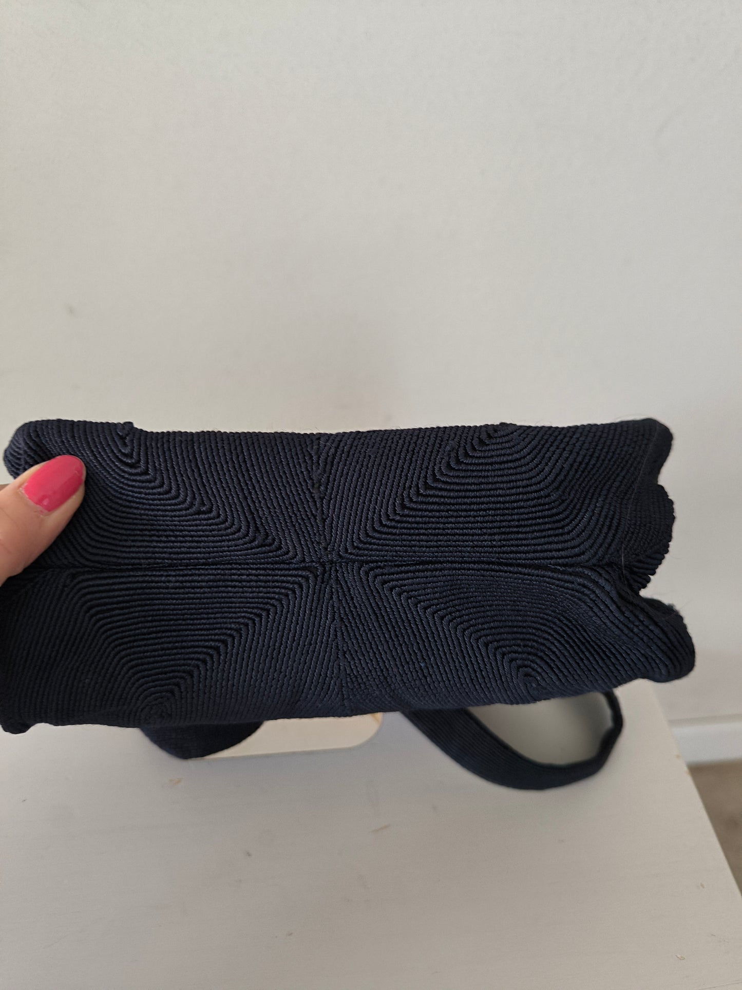 Borsetta anni 50 vintage blu con rosa