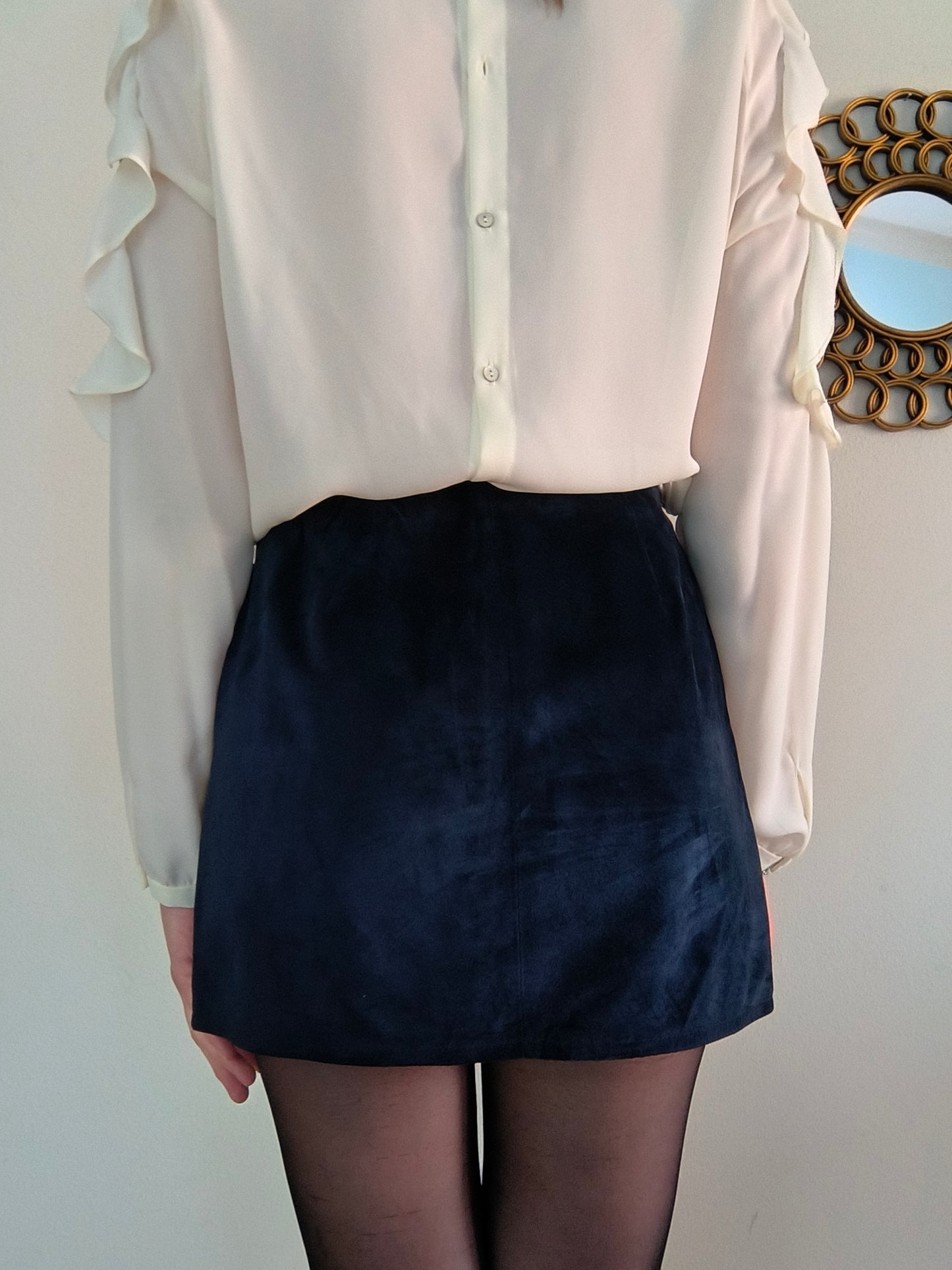 Minigonna scamosciata blu Sisley tg S