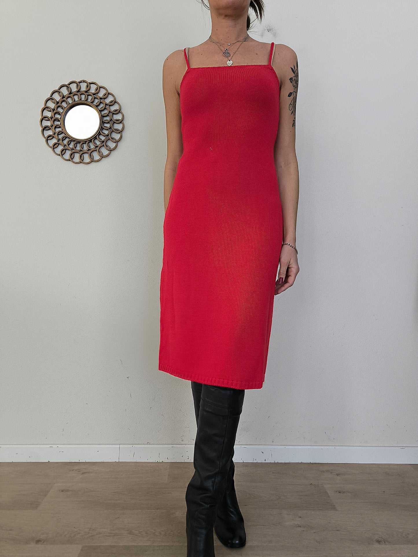 Abito Sisley in lana rosso