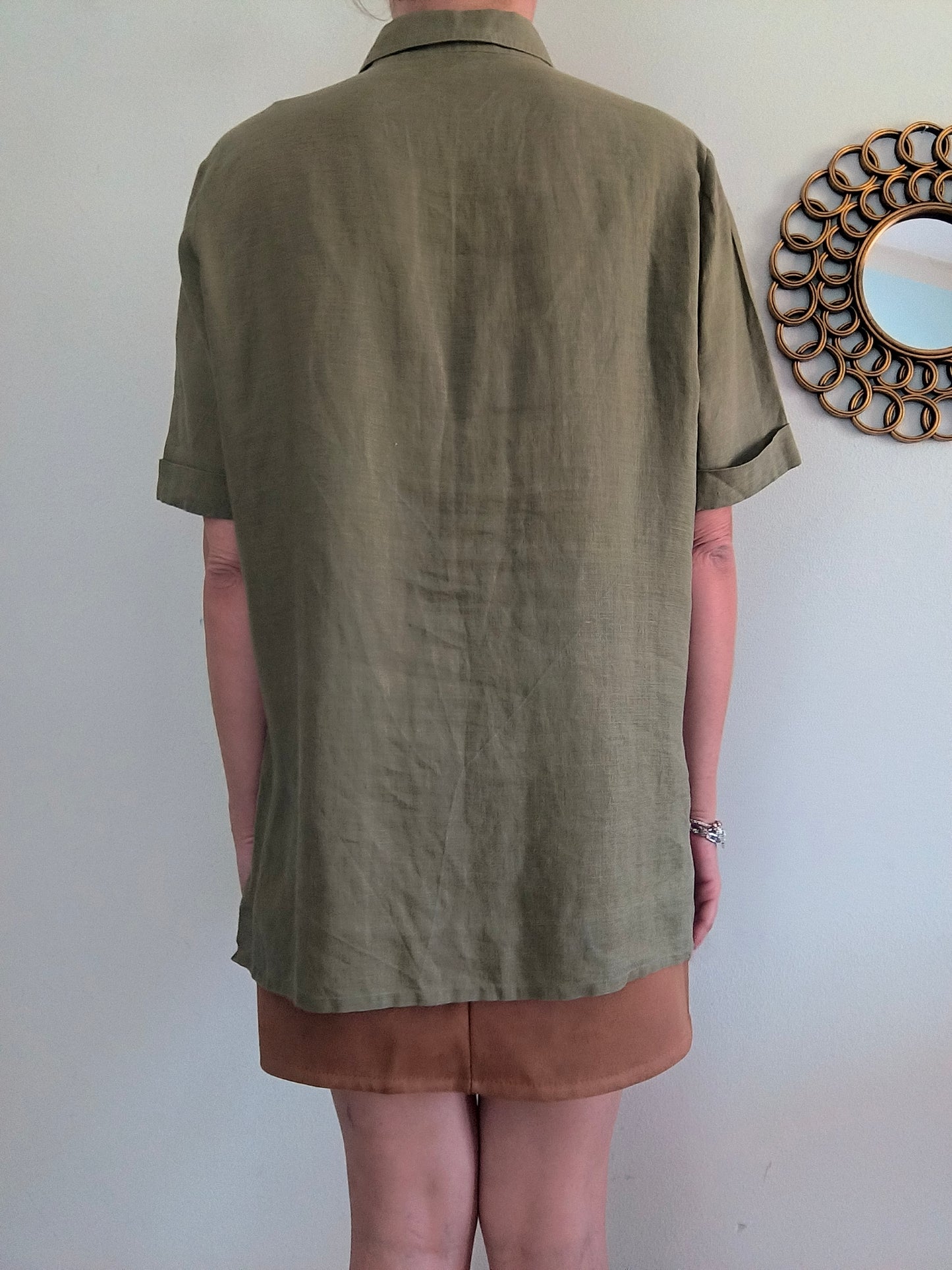 Camicia lino kaki Cherie