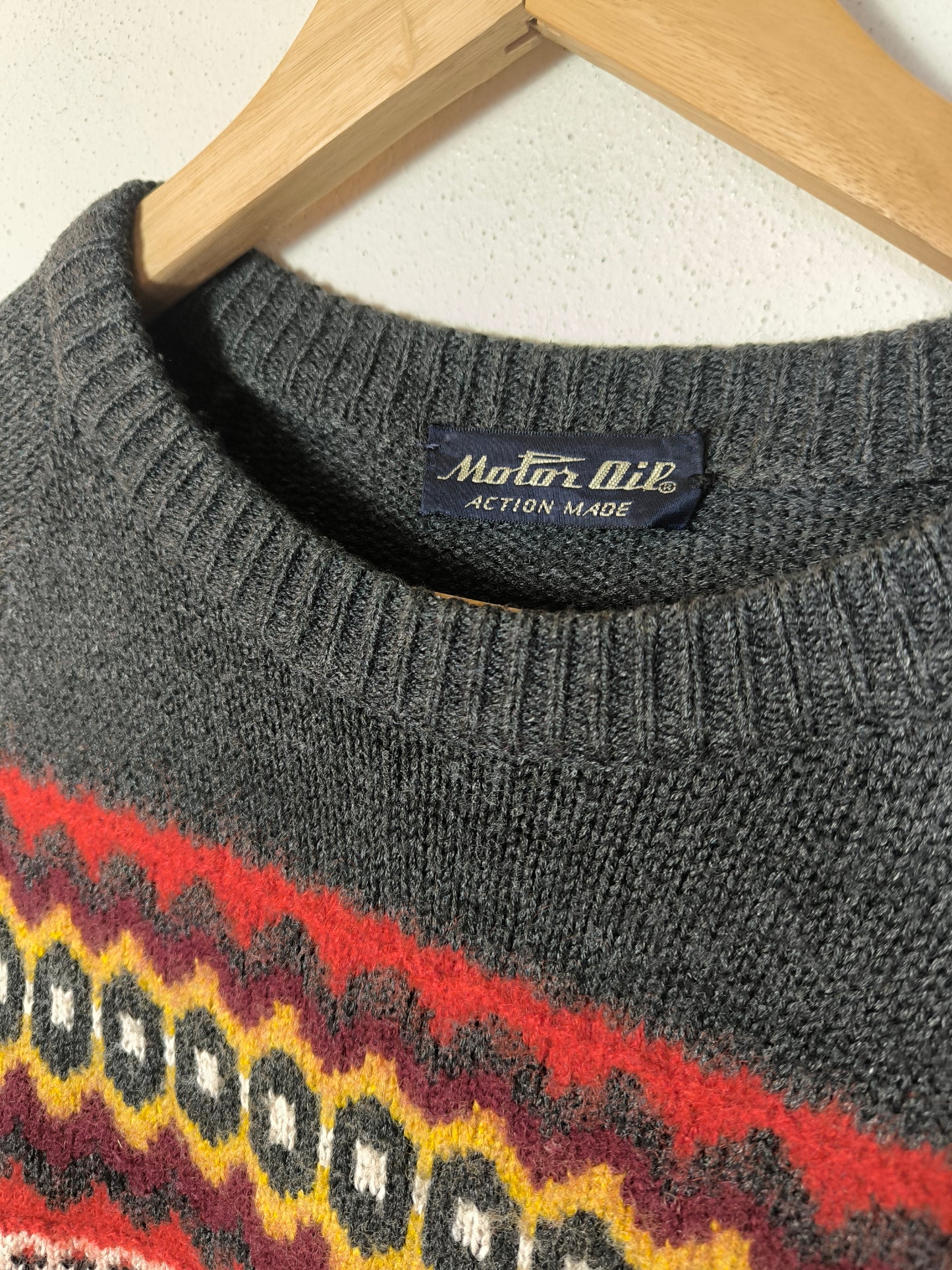 Maglione in lana Motor Oil unisex colorato