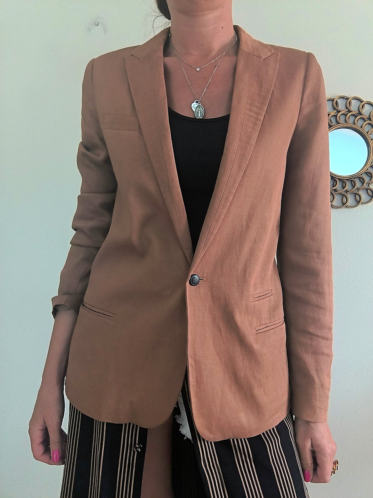 Blazer leggero in viscosa e lino