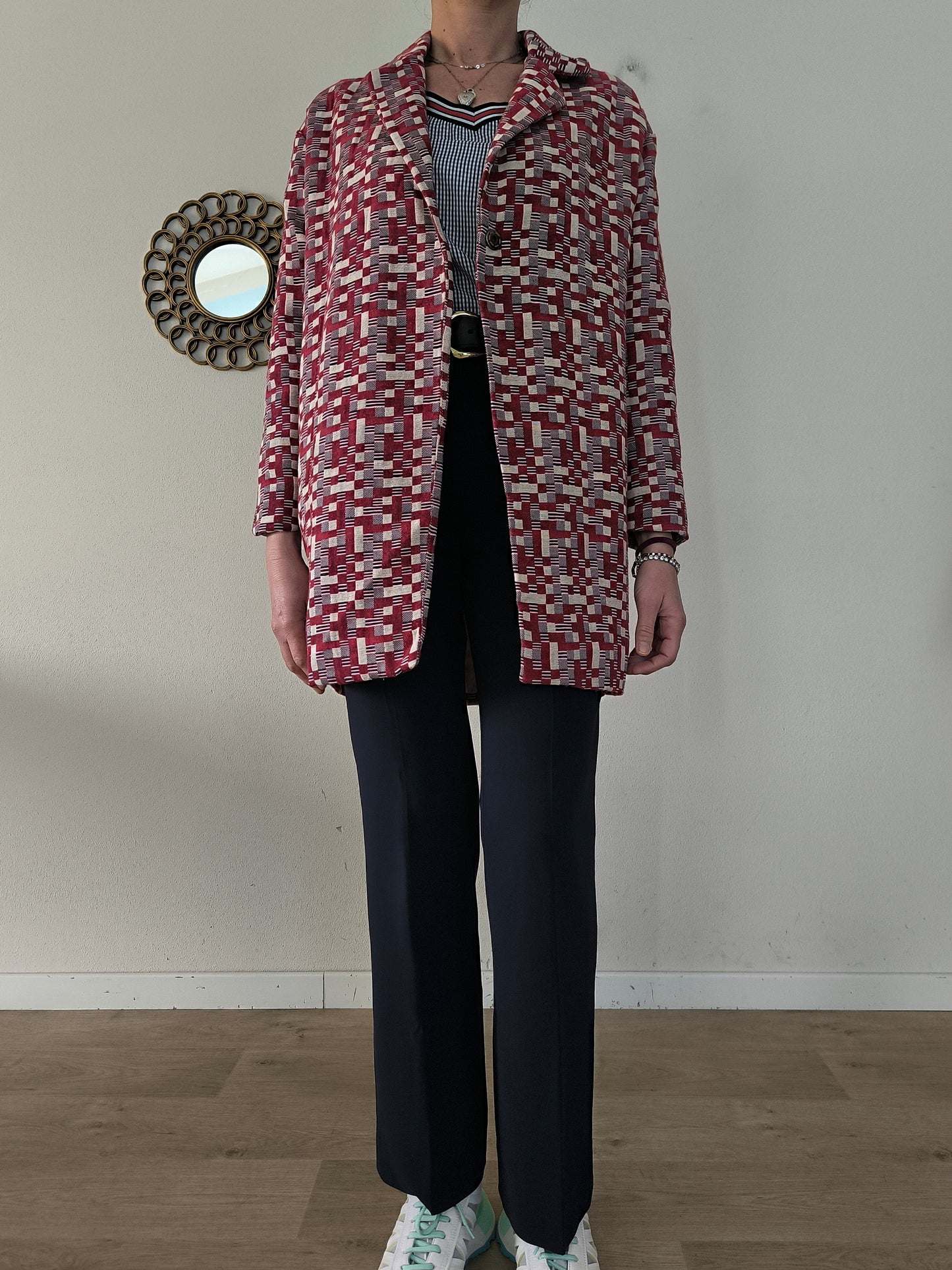 Kimono mattoncini rosso bianco