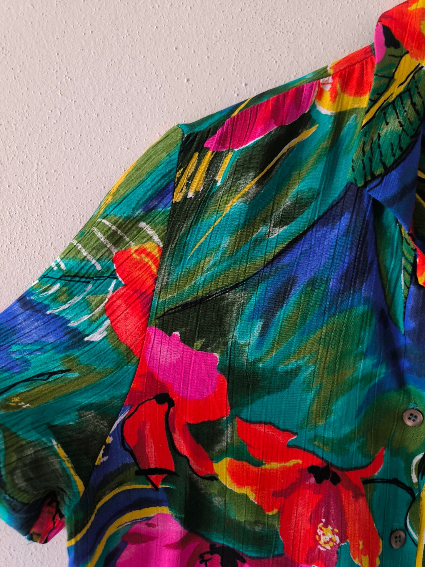 Camicia hawaiana in cotone arricciato unisex