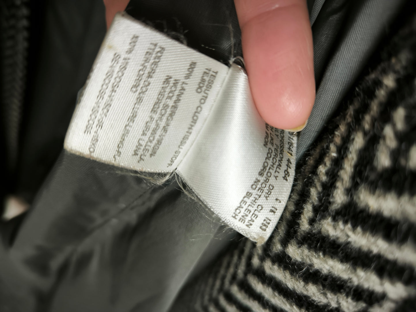 Cappotto Marella spinato b/w in pura lana vergine