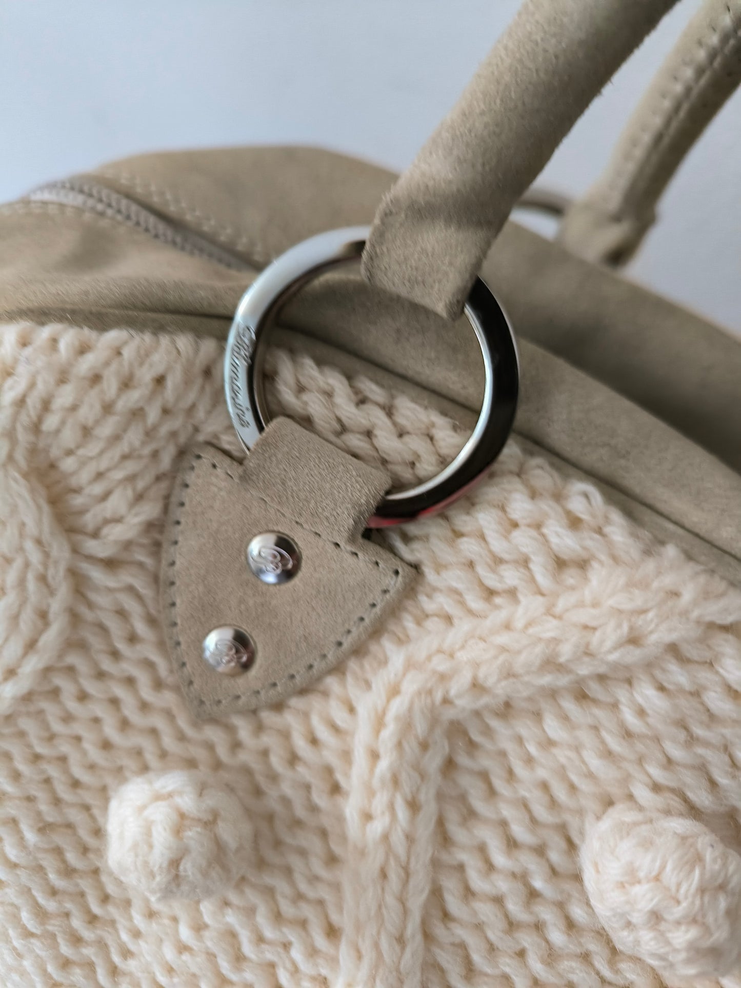 Borsetta Blumarine in lana e pelle scamosciata