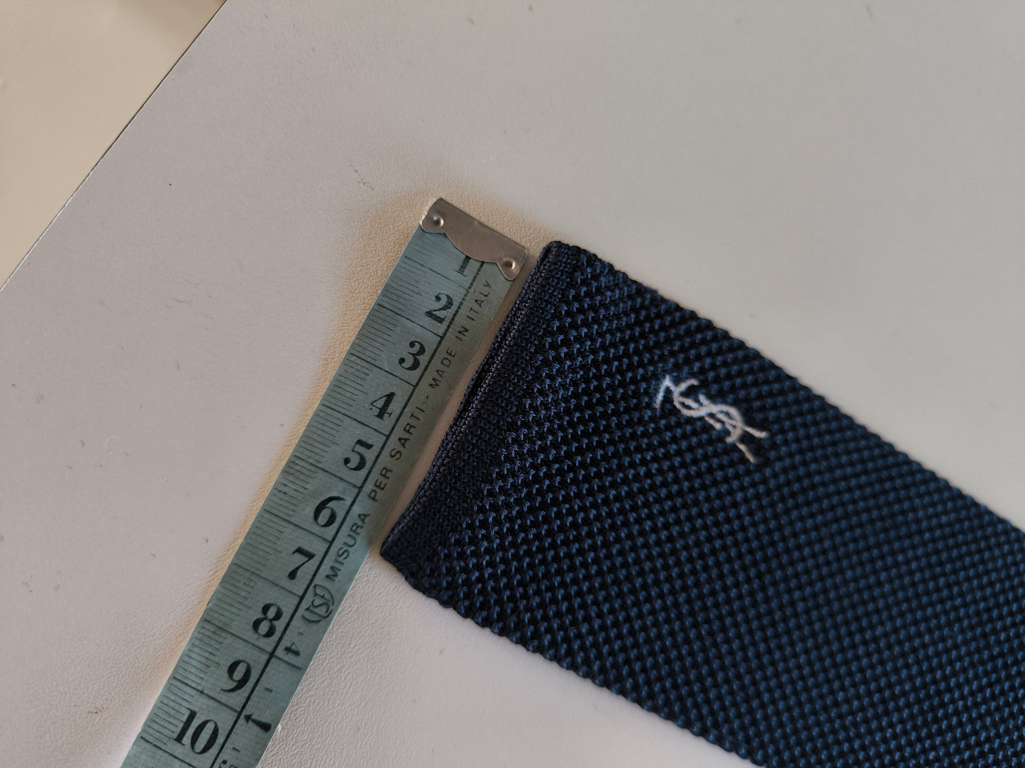 Cravatta Yves Saint Laurent blu cotone