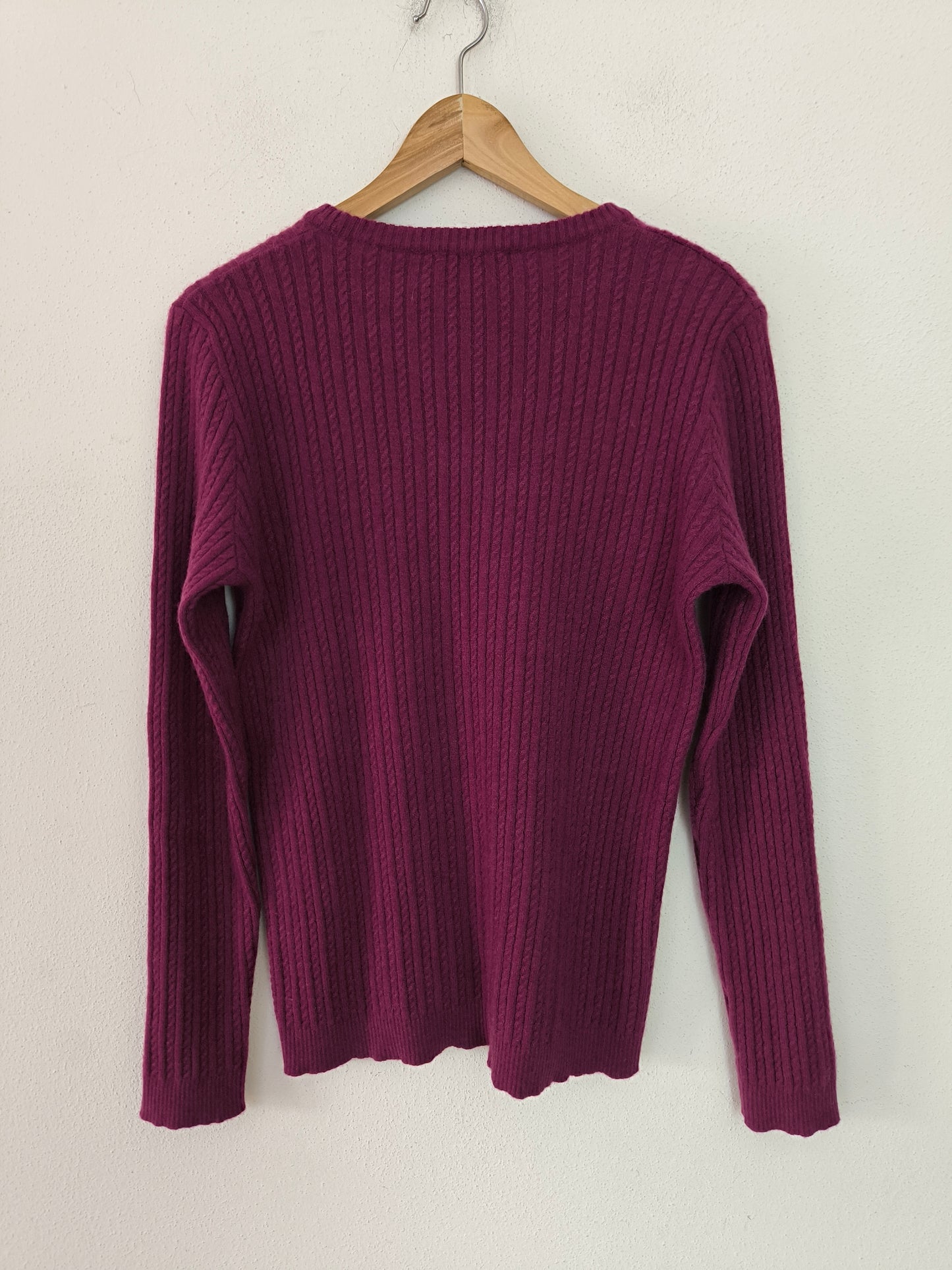 Maglione prugna Hugopen in puro cashmere tg M/L