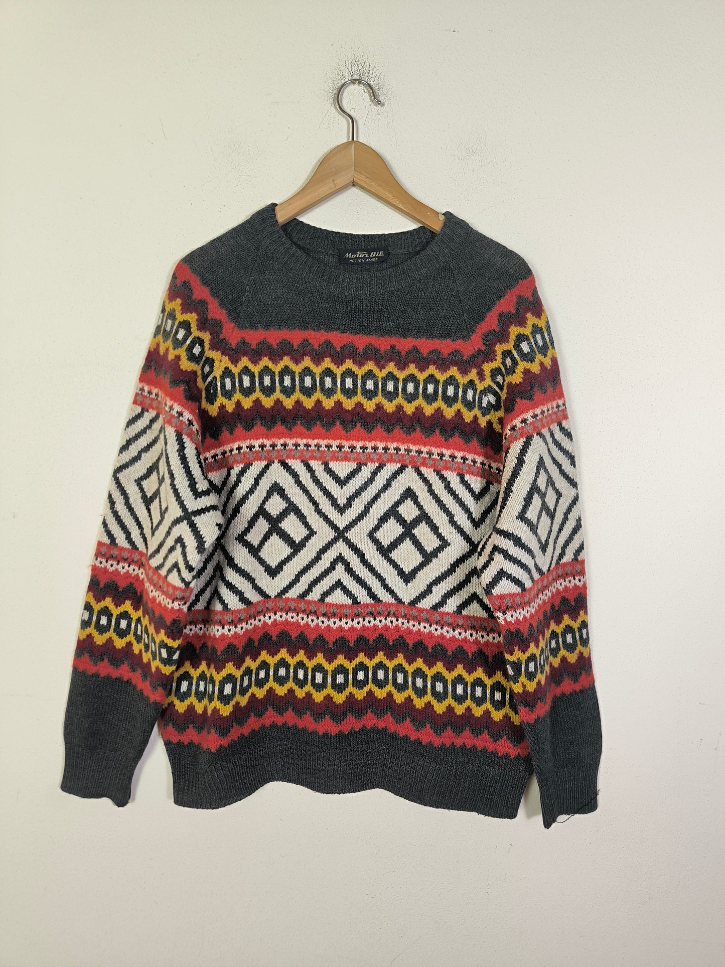 Maglione in lana Motor Oil unisex colorato
