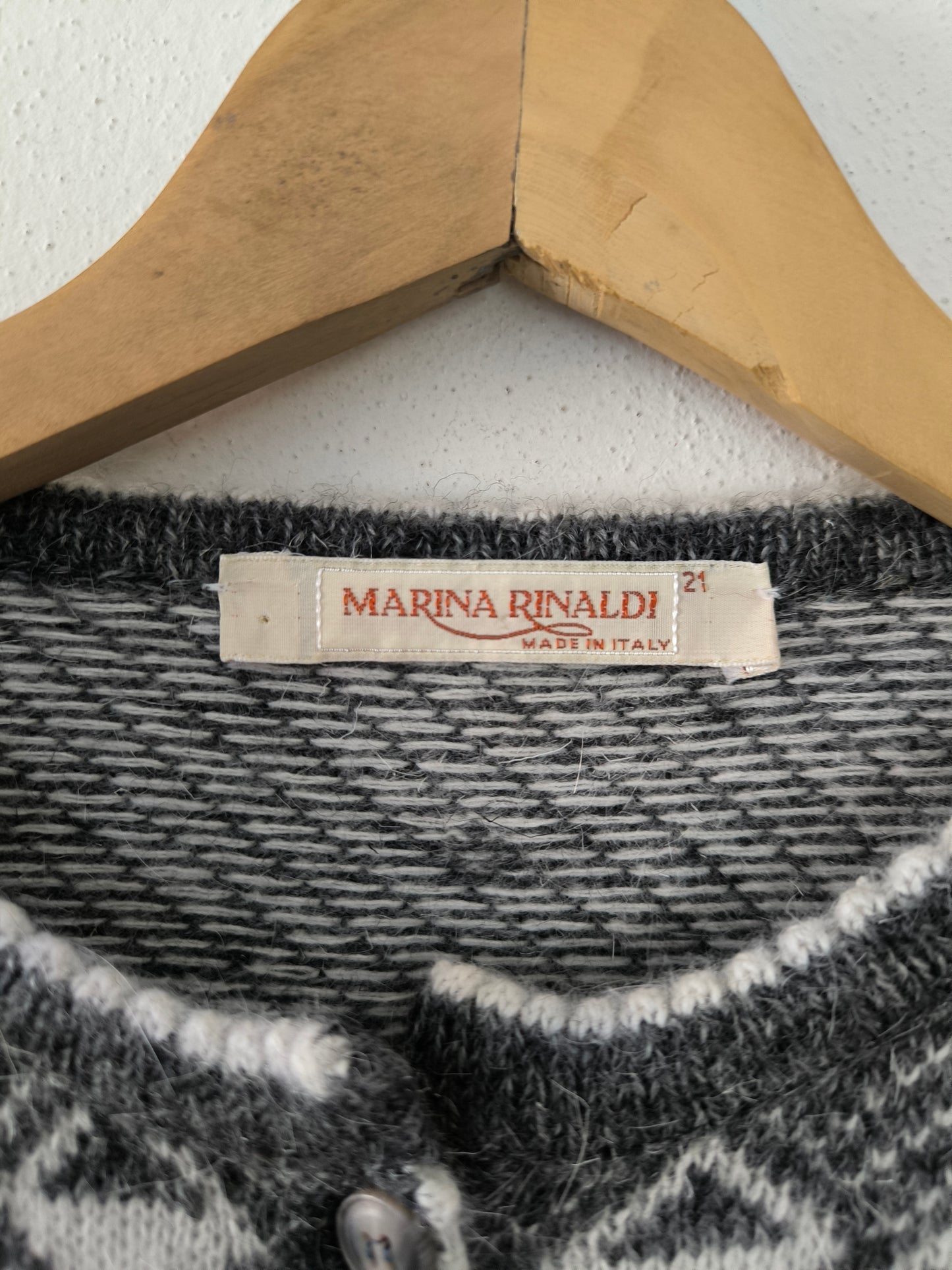 Cardigan Marina Rinaldi grigio bianco