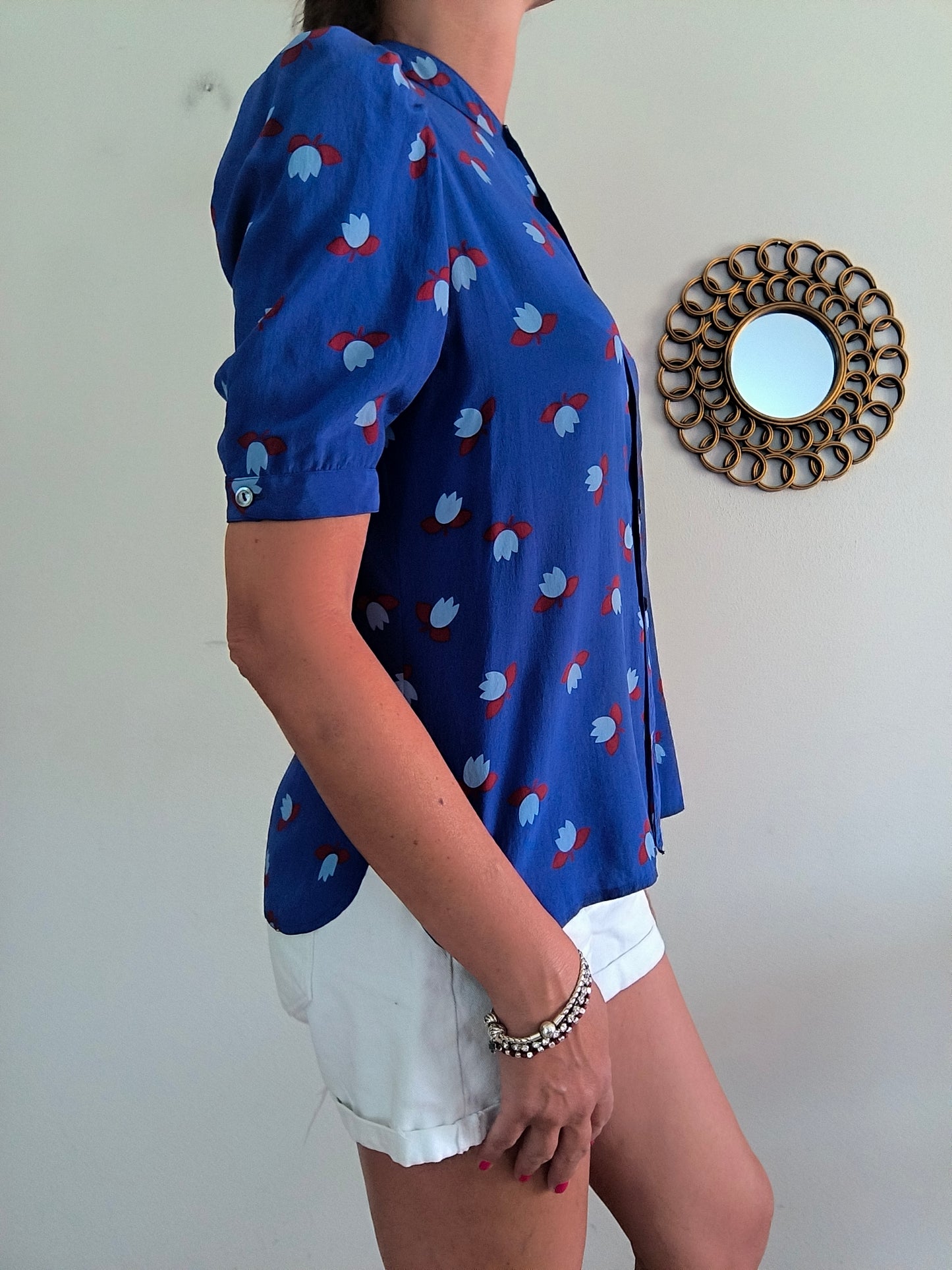 Camicetta seta blu