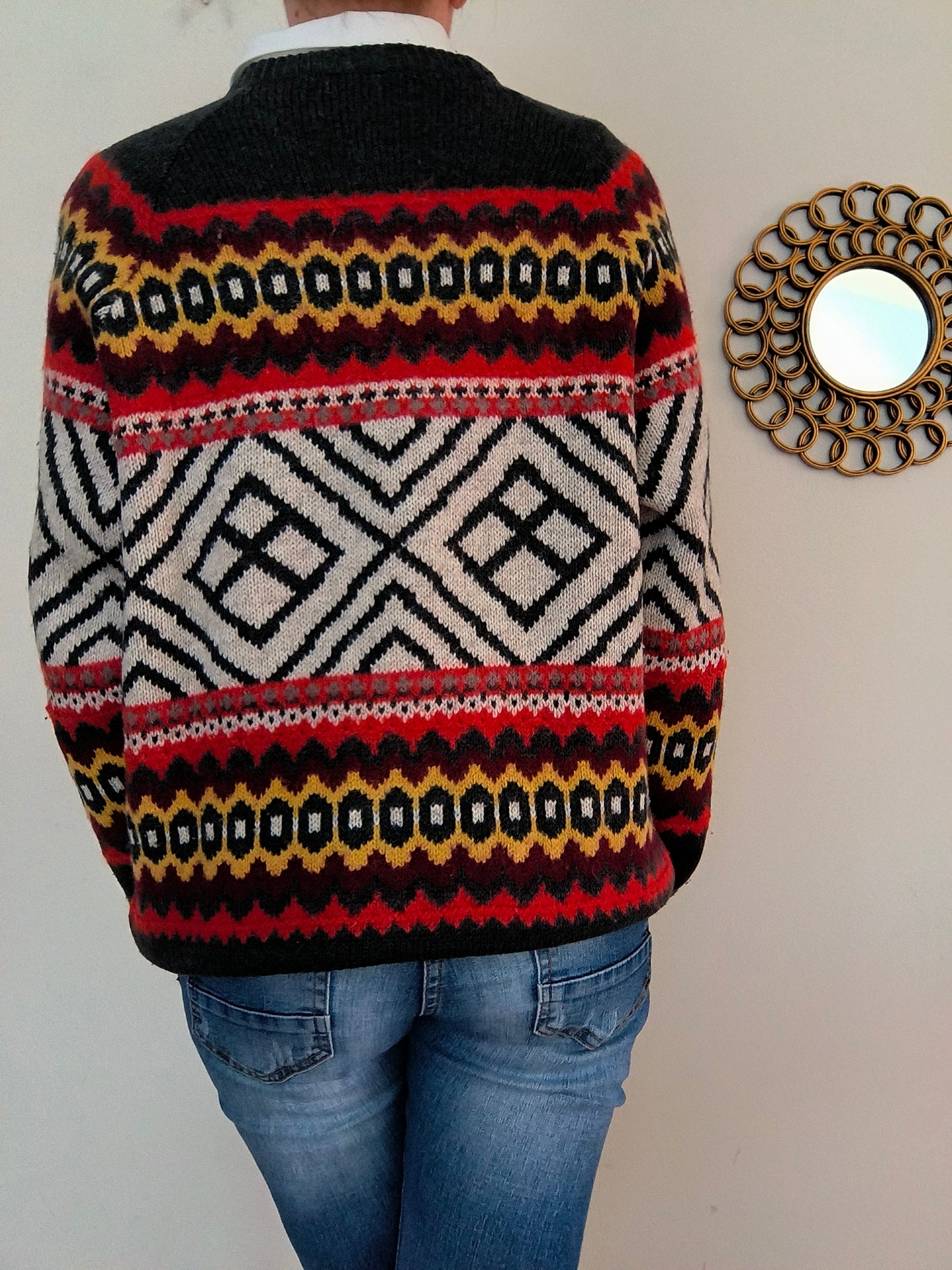 Maglione in lana Motor Oil unisex colorato
