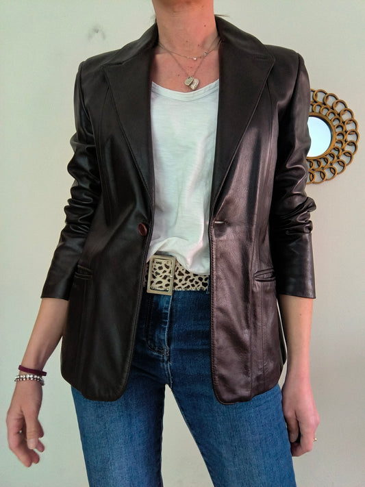 Blazer pelle marrone