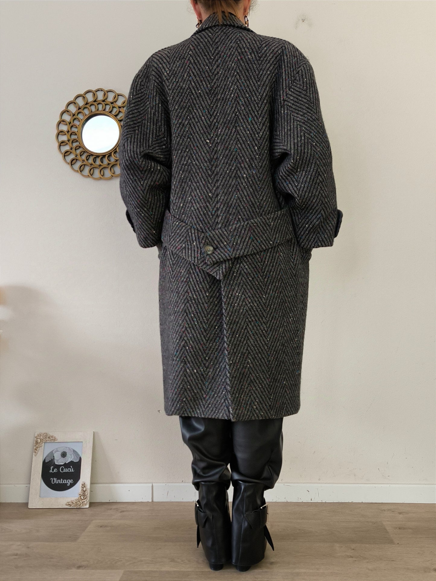 Cappotto Taddei in tweed spinato tg unica