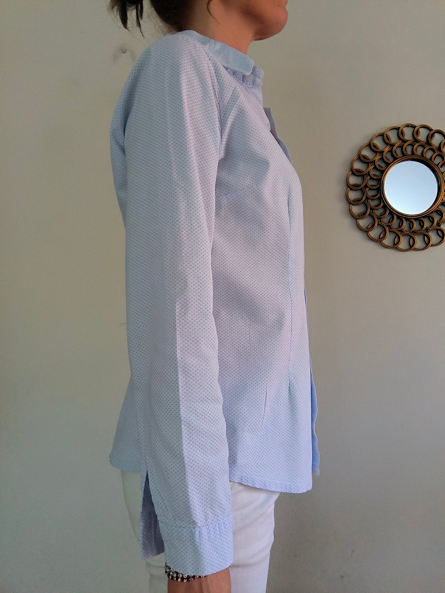 Camicetta Forte dei Marmi a cuoricini azzurri