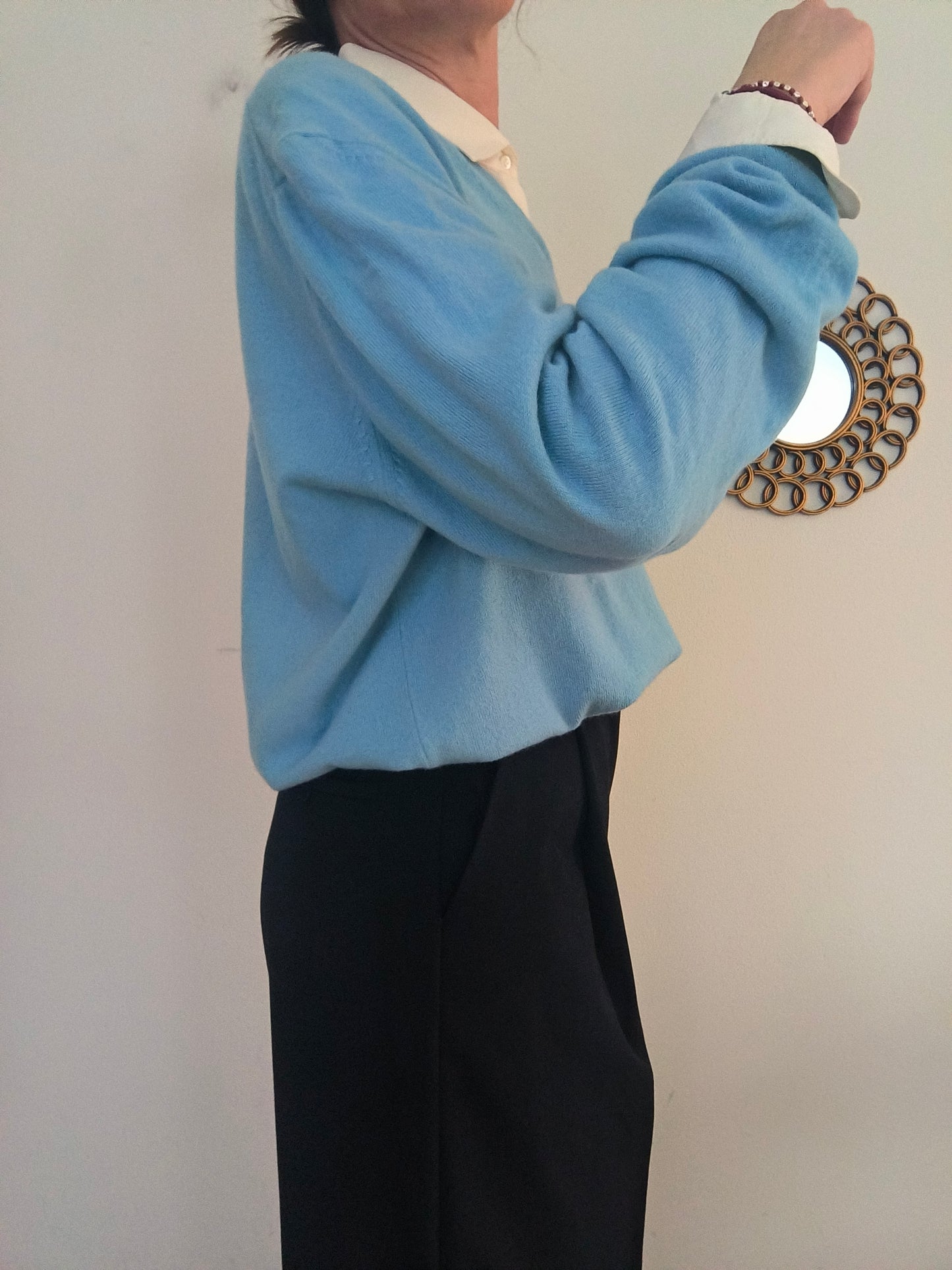 Maglione cashmere celeste tg 56