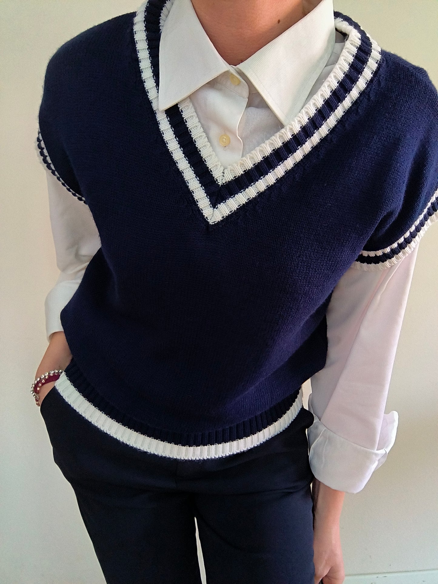 Gilet smanicato blu tg u