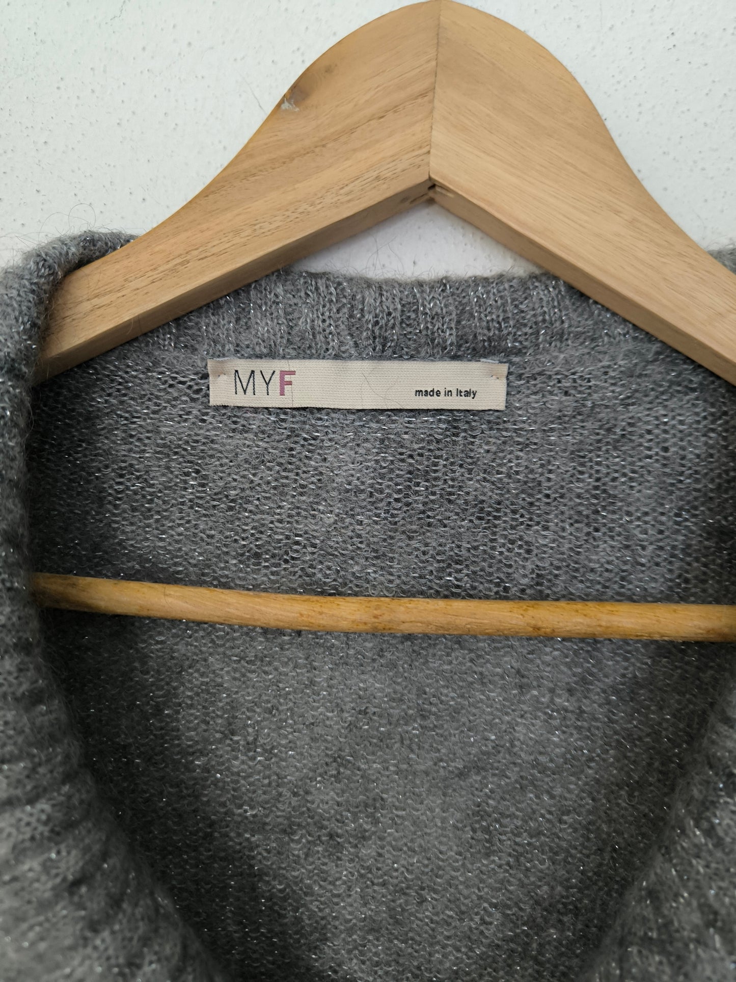 Cardigan misto mohair grigio
