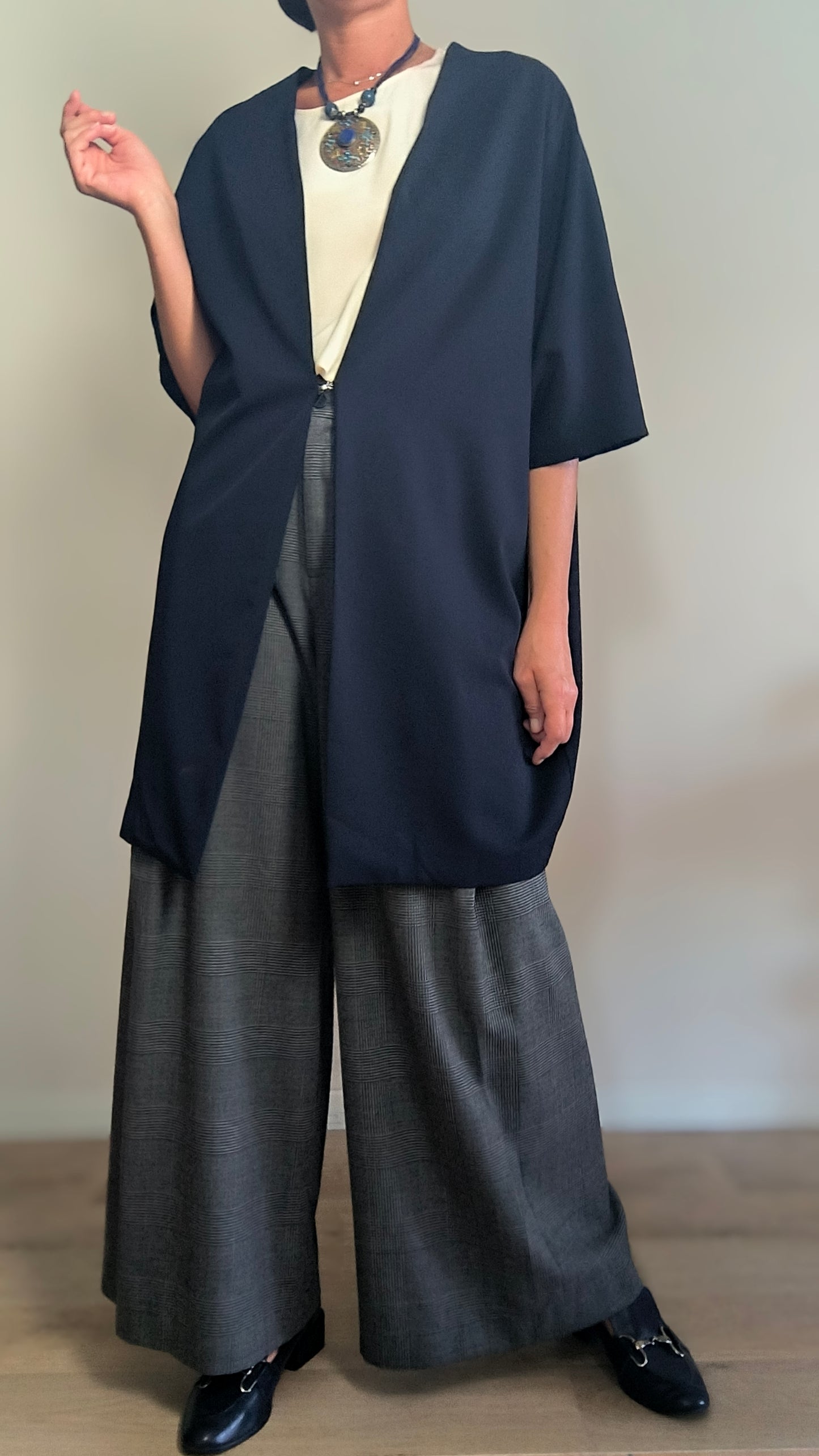 Soprabito kimono blu navy Tg Unica