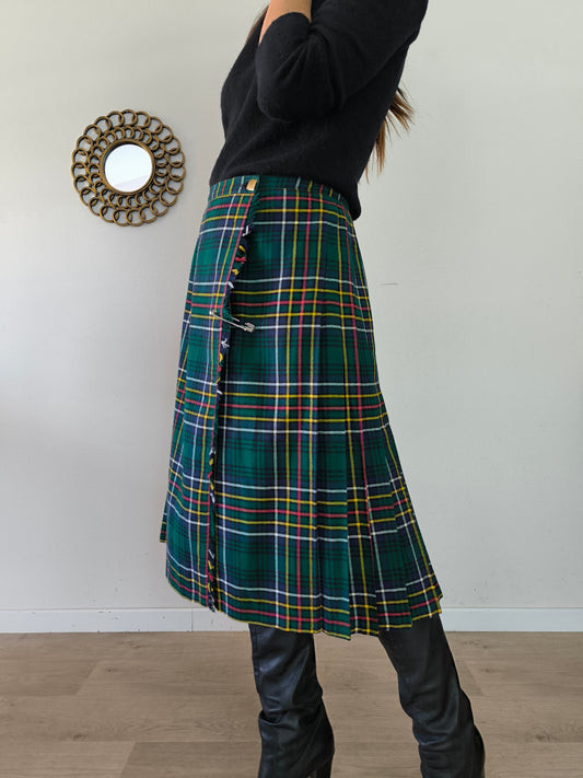 Gonna tartan verde