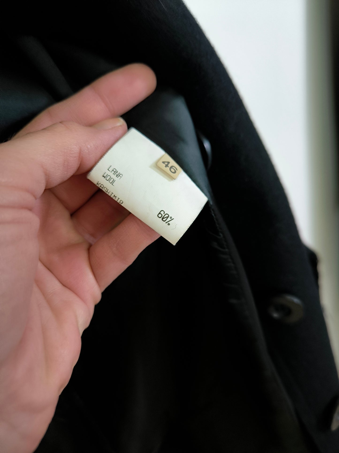 Cappotto caban nero lana e cashmere