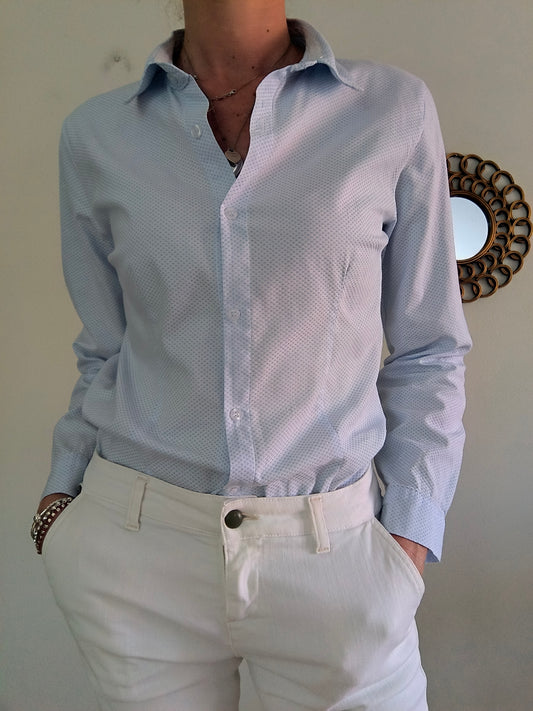 Camicetta Forte dei Marmi a cuoricini azzurri